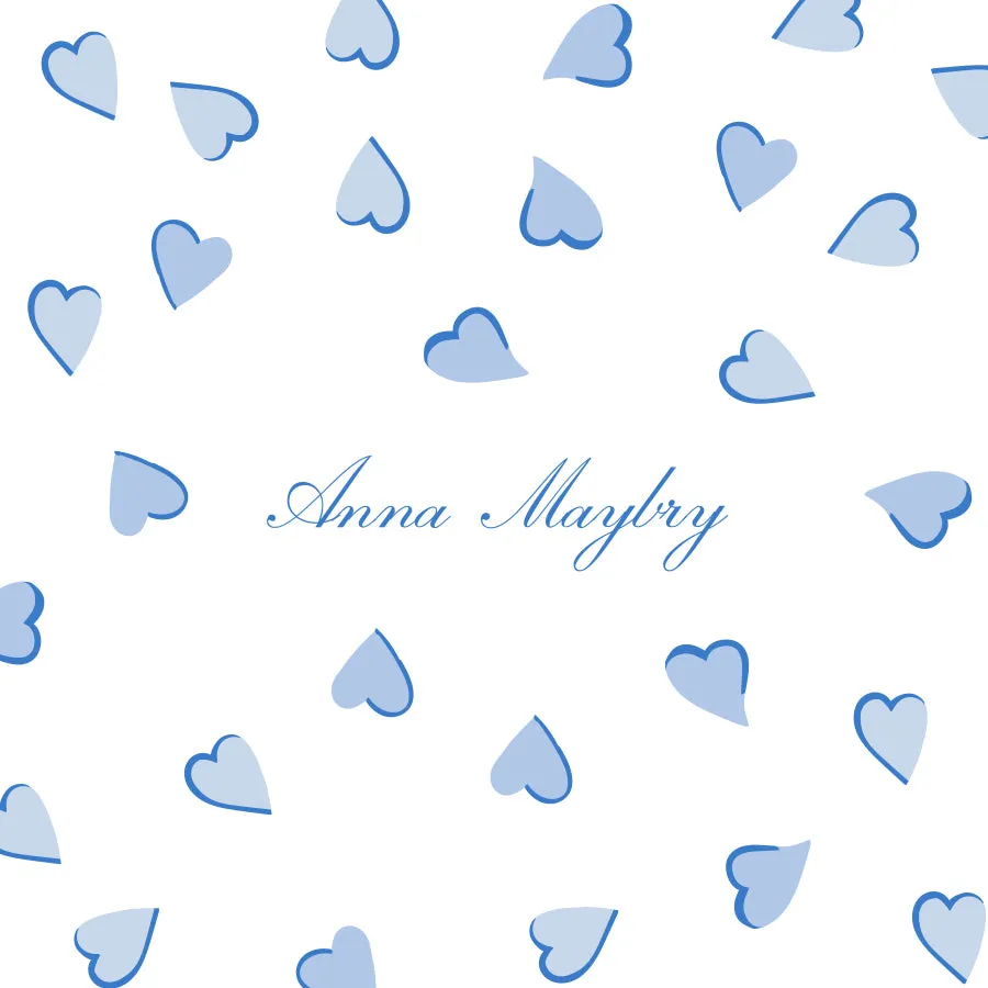 Happy Hearts Blue Calling Card