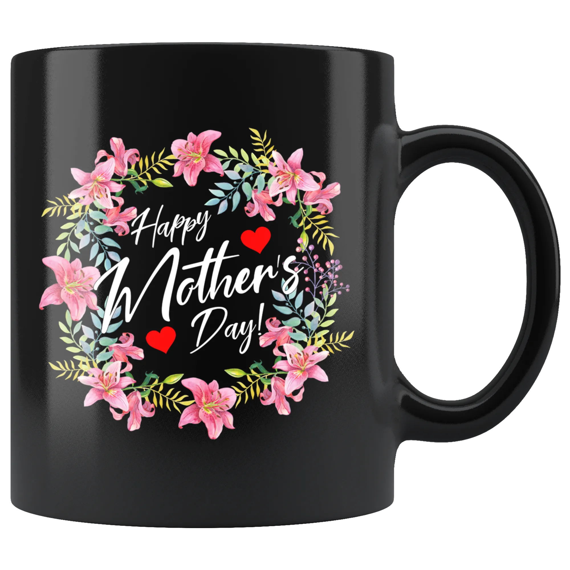 Happy Mothers Day Wreath|Gift for Mom|Mom Coffee Mug Gift|Mom Gift Flower Mug