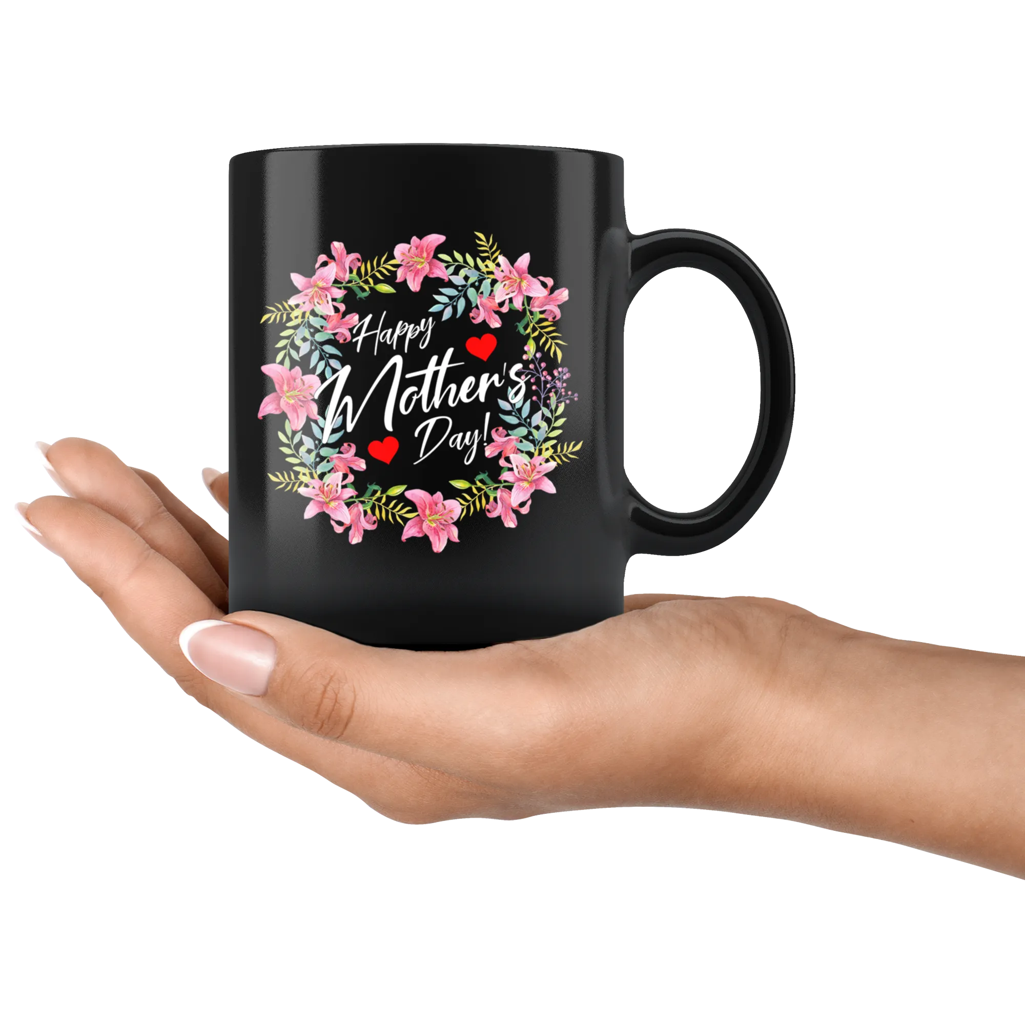 Happy Mothers Day Wreath|Gift for Mom|Mom Coffee Mug Gift|Mom Gift Flower Mug