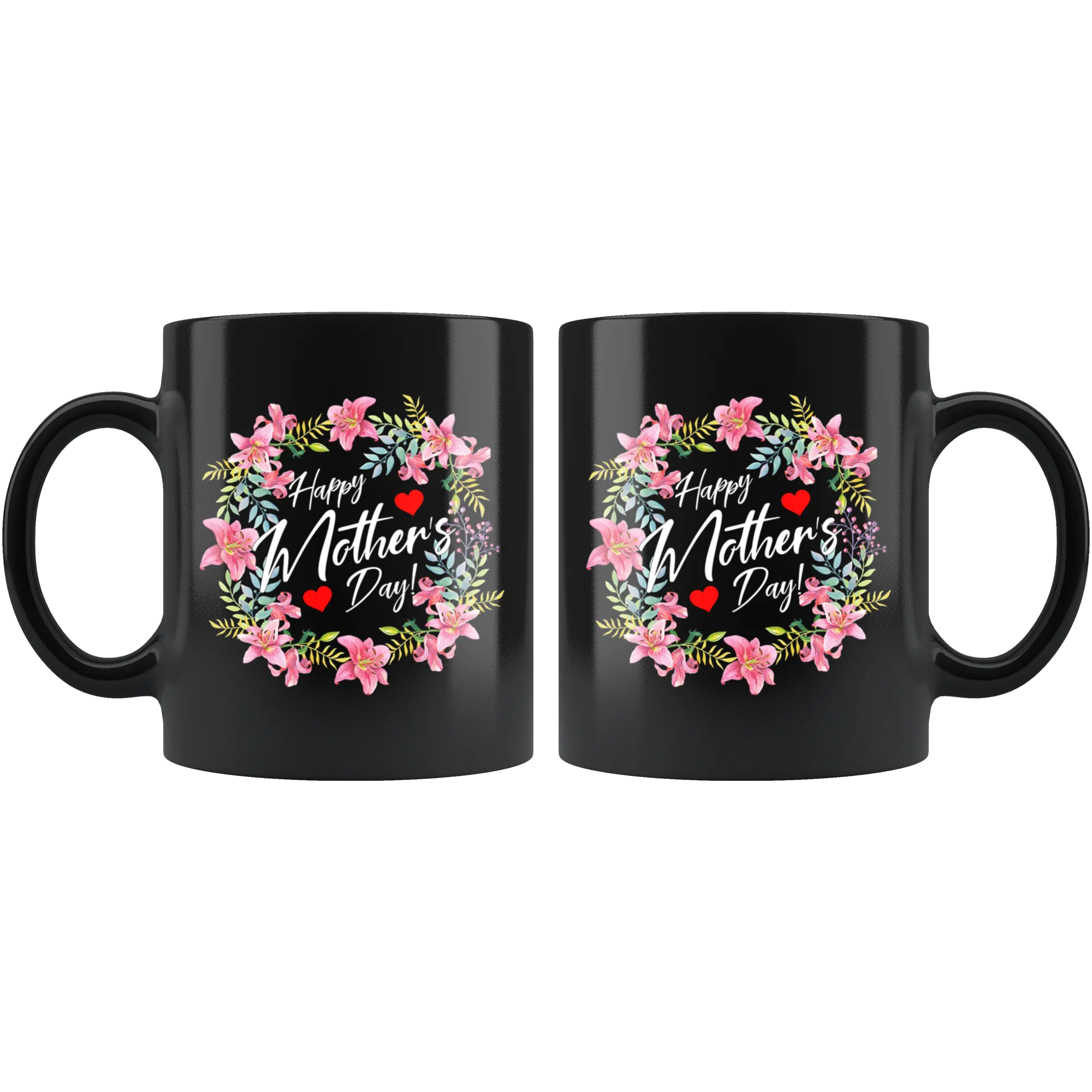 Happy Mothers Day Wreath|Gift for Mom|Mom Coffee Mug Gift|Mom Gift Flower Mug