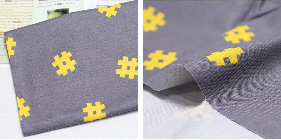 Hashtag Oxford Cotton Fabric - Navy, Gray or White - By the Yard 88688