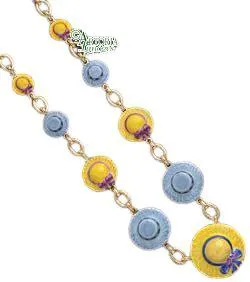 Hat Necklace: Yellow And Gray