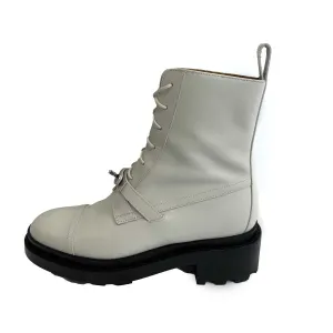 Hermes - Excellent - Funk Ankle Boots - Off White, Black - 37 / US 6