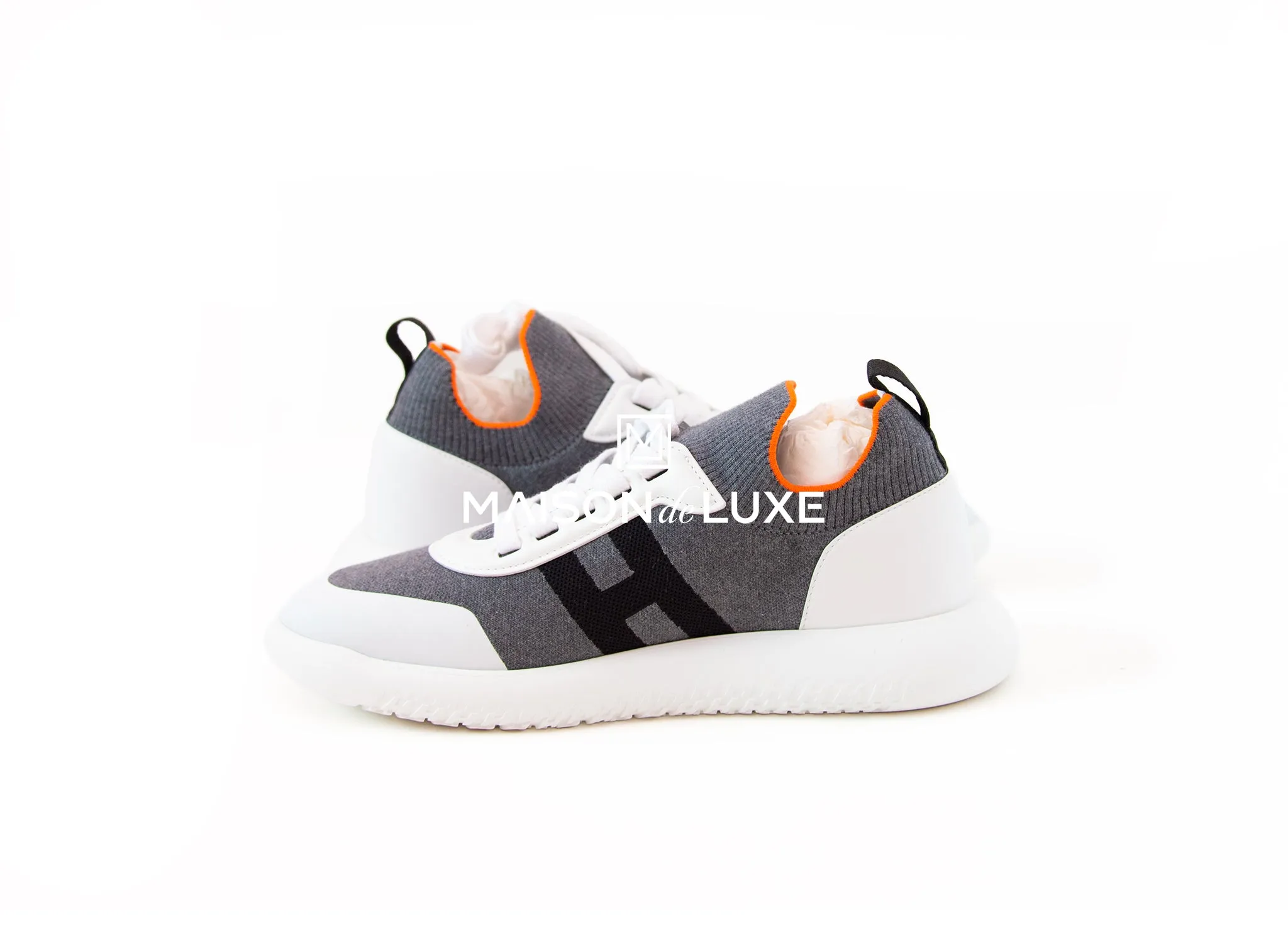 Hermes Men's Gris Crew 43 Sneaker Shoes