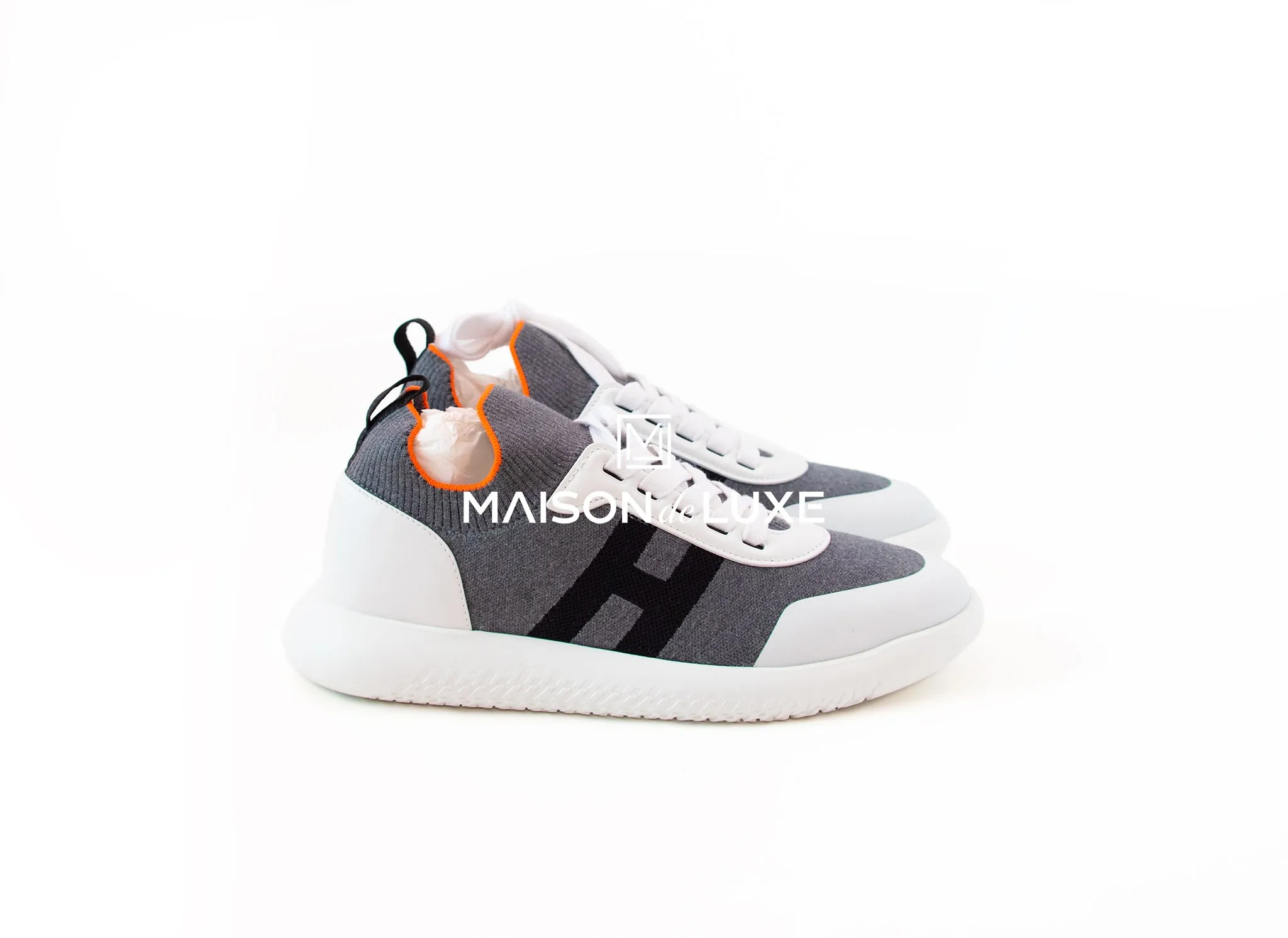 Hermes Men's Gris Crew 43 Sneaker Shoes