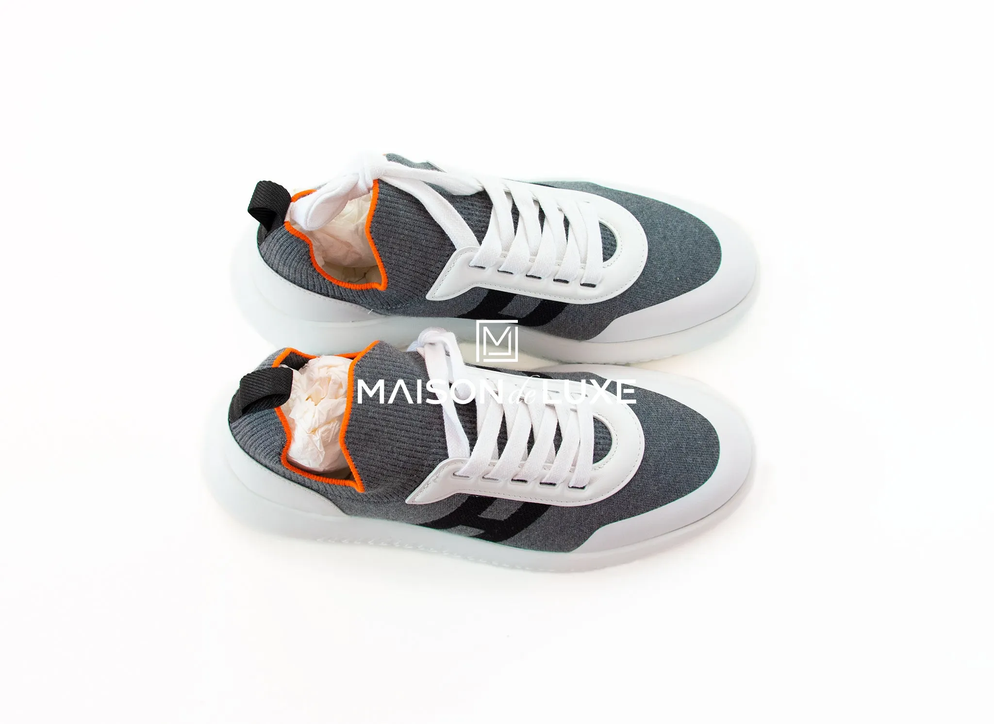 Hermes Men's Gris Crew 43 Sneaker Shoes