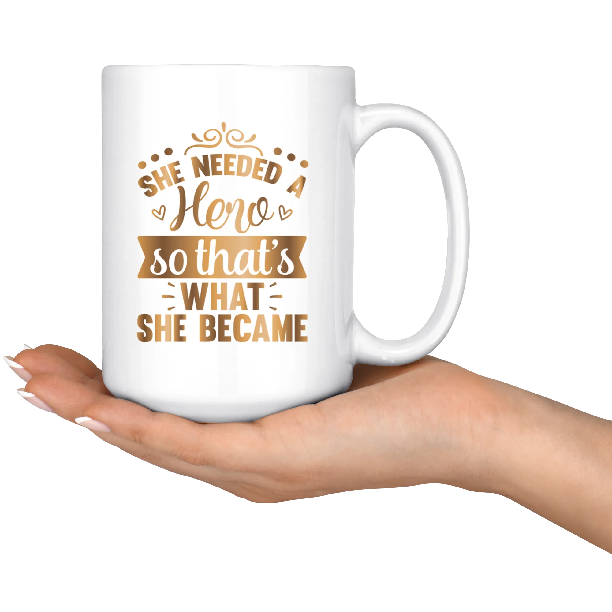 Hero 15 oz Mug | Coffee or Tea | Drinking | Hot or Cold | Beverage | Gold Motivation