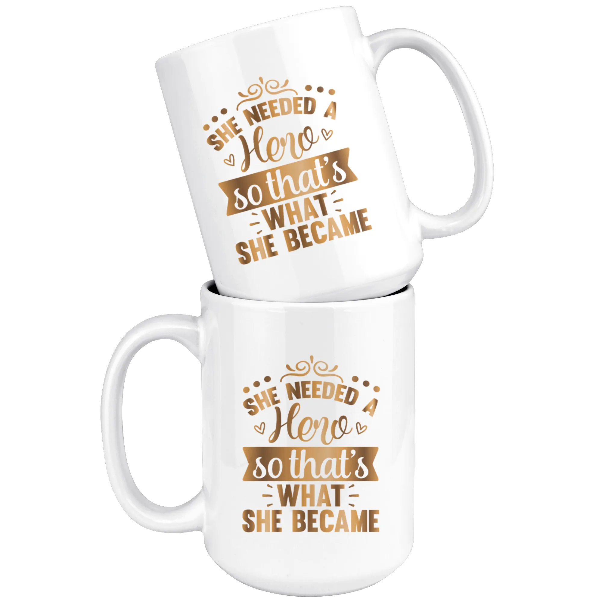 Hero 15 oz Mug | Coffee or Tea | Drinking | Hot or Cold | Beverage | Gold Motivation