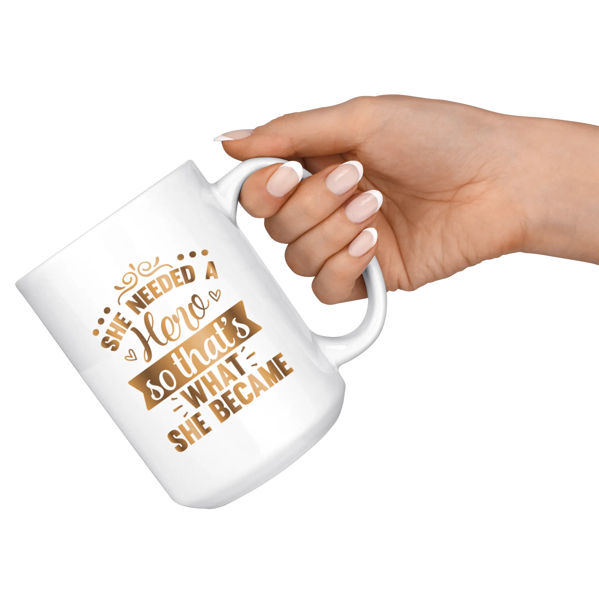 Hero 15 oz Mug | Coffee or Tea | Drinking | Hot or Cold | Beverage | Gold Motivation