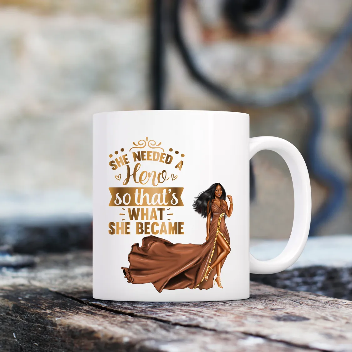 Hero 15 oz Mug | Coffee or Tea | Drinking | Hot or Cold | Beverage | Gold Motivation