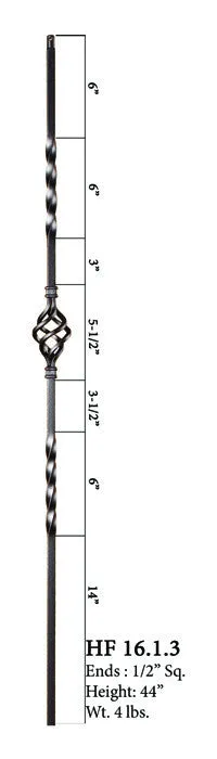 HF 16.1.3-T Single Basket Hollow Iron Baluster