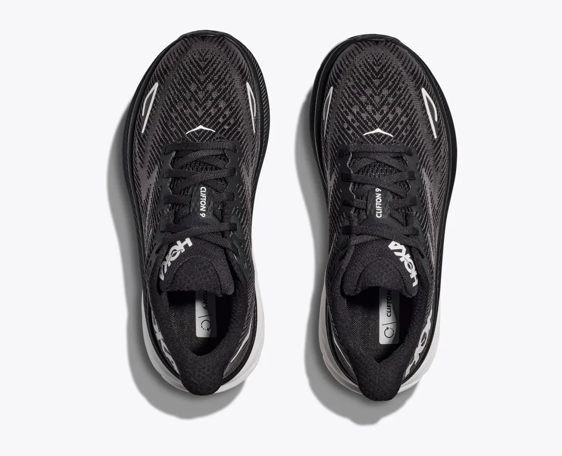HOKA Men's Clifton 9 Wide Black/White