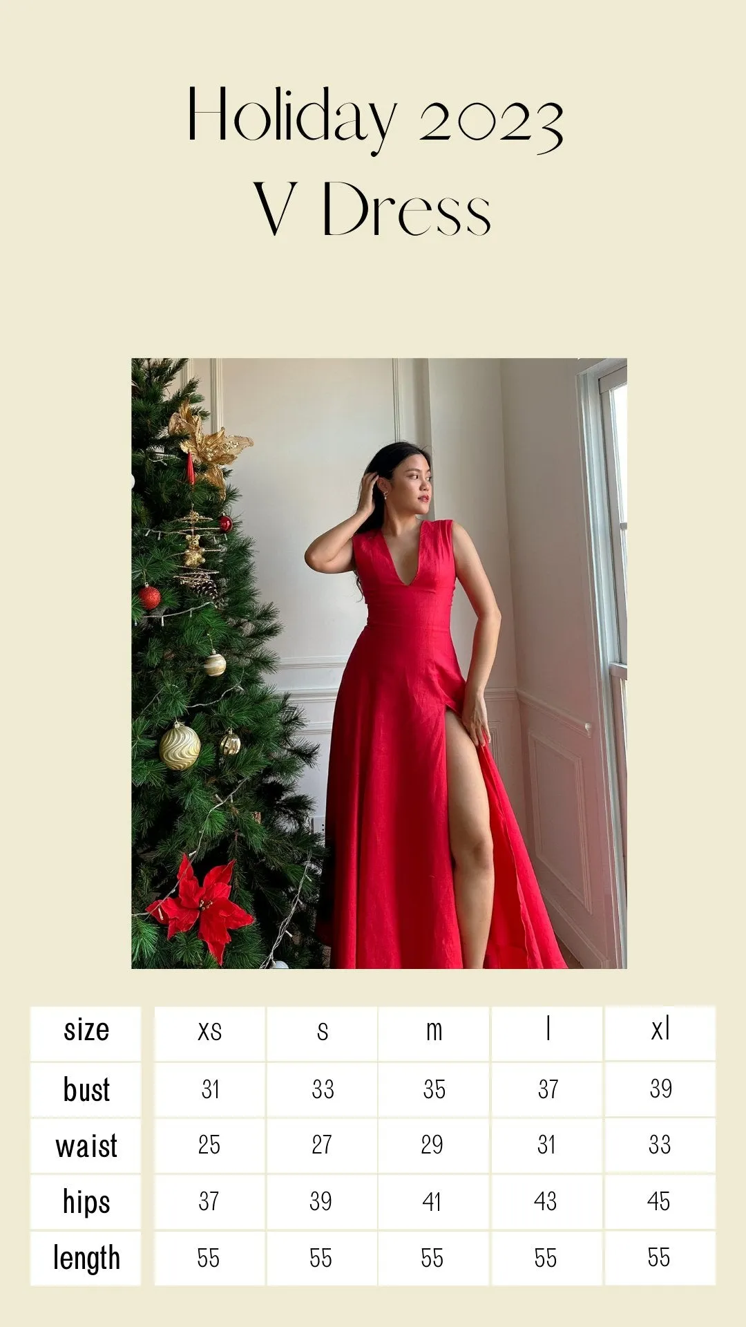 HOLIDAY 2023 V DRESS