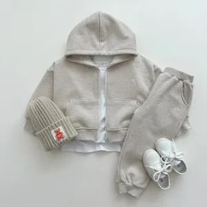 Hooded Casual Track Suit- Khaki  Hat and shoes not included