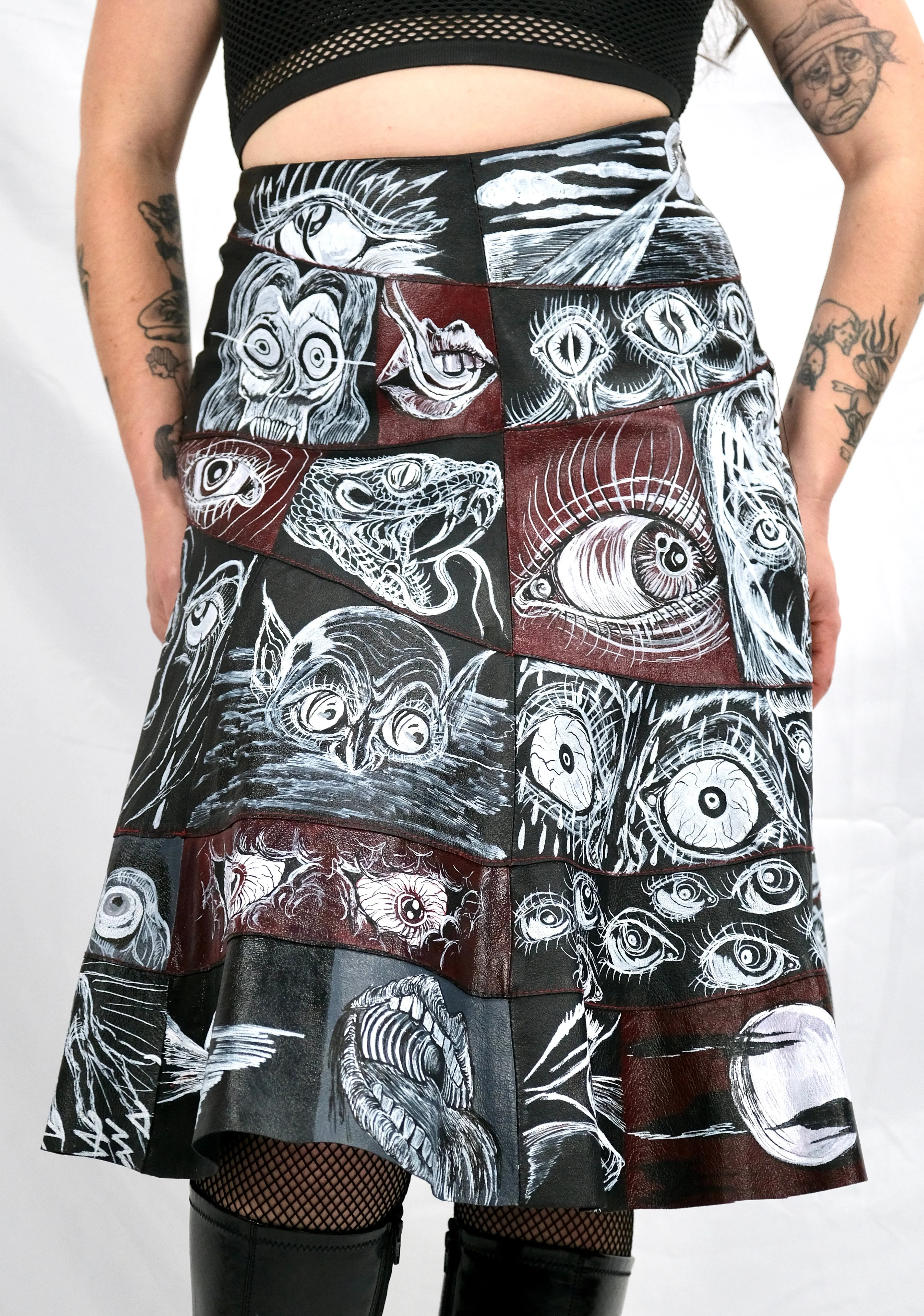 Horror Comic Patchwork Skirt