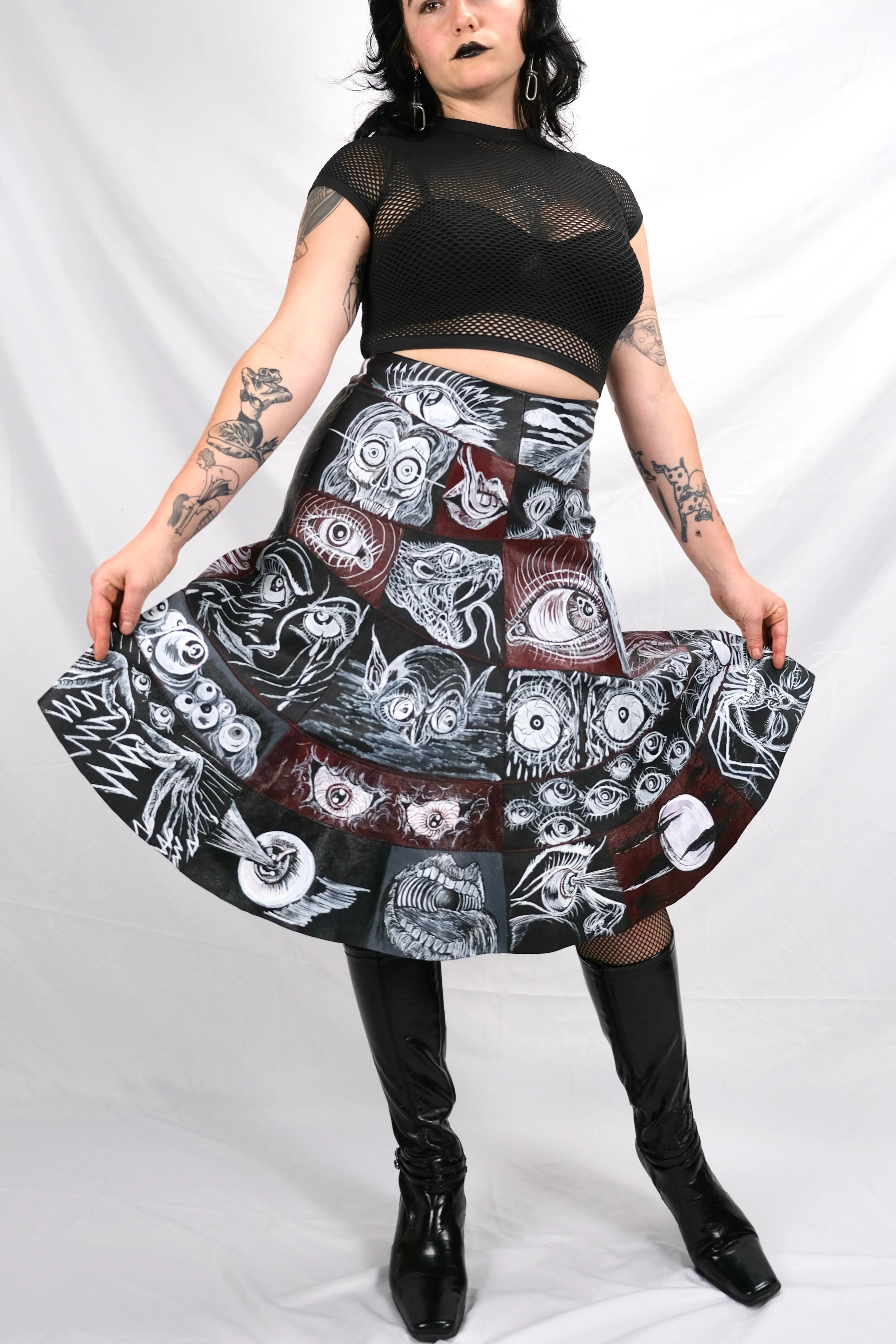 Horror Comic Patchwork Skirt