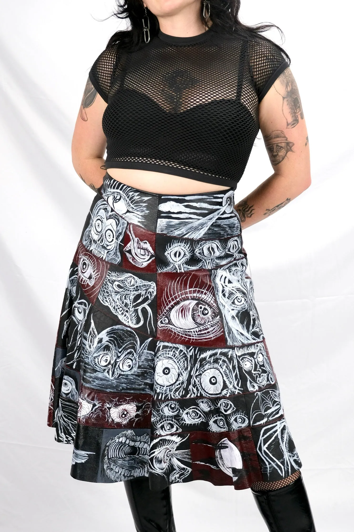 Horror Comic Patchwork Skirt