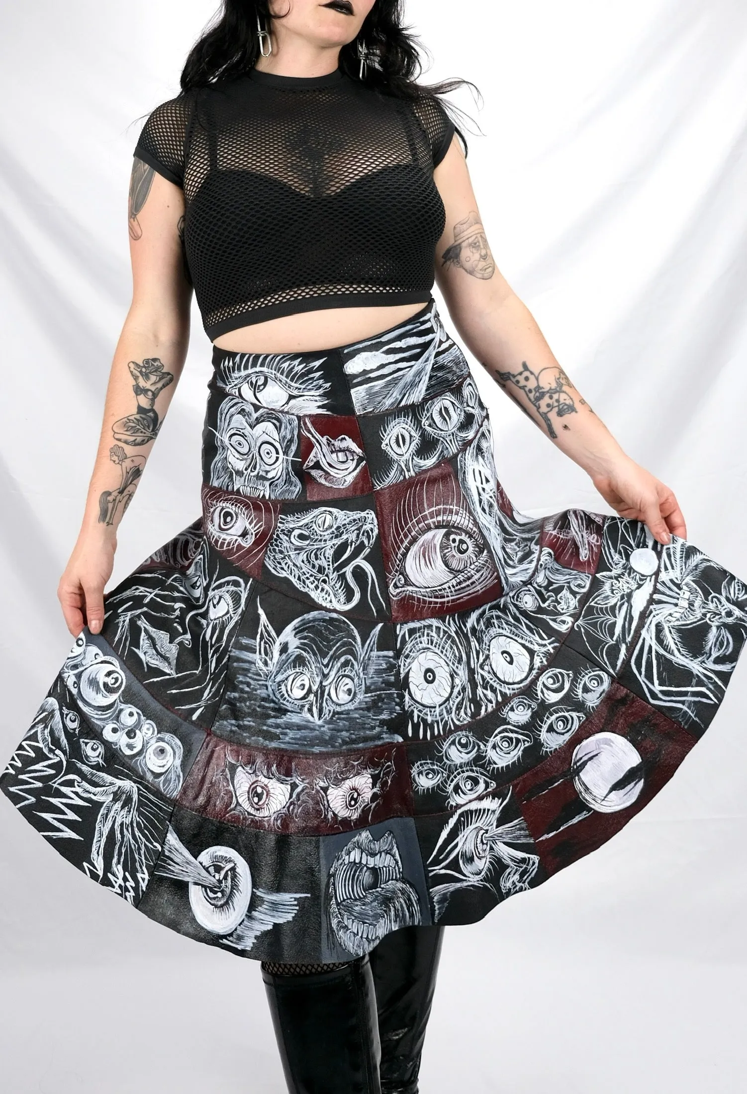 Horror Comic Patchwork Skirt