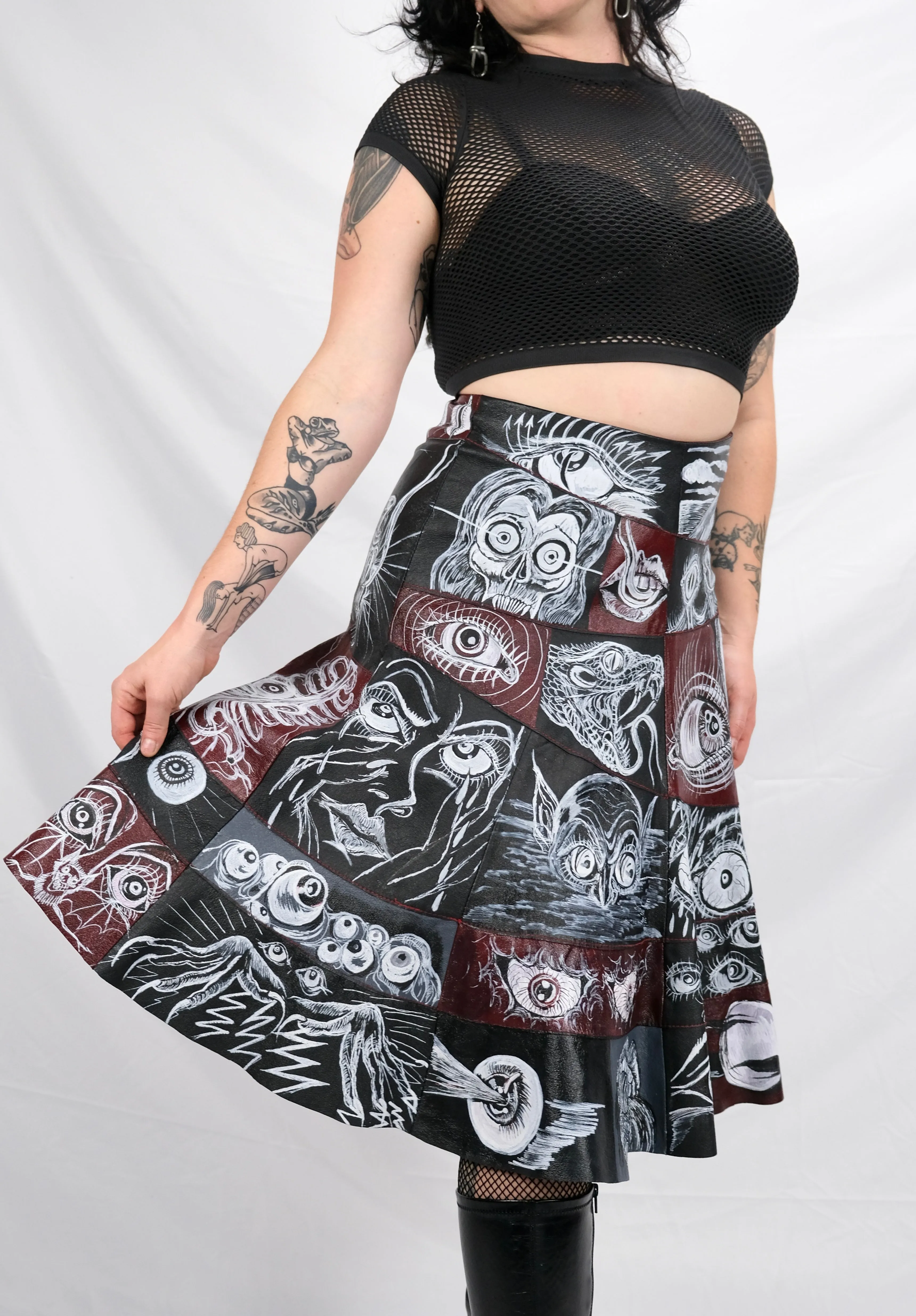 Horror Comic Patchwork Skirt