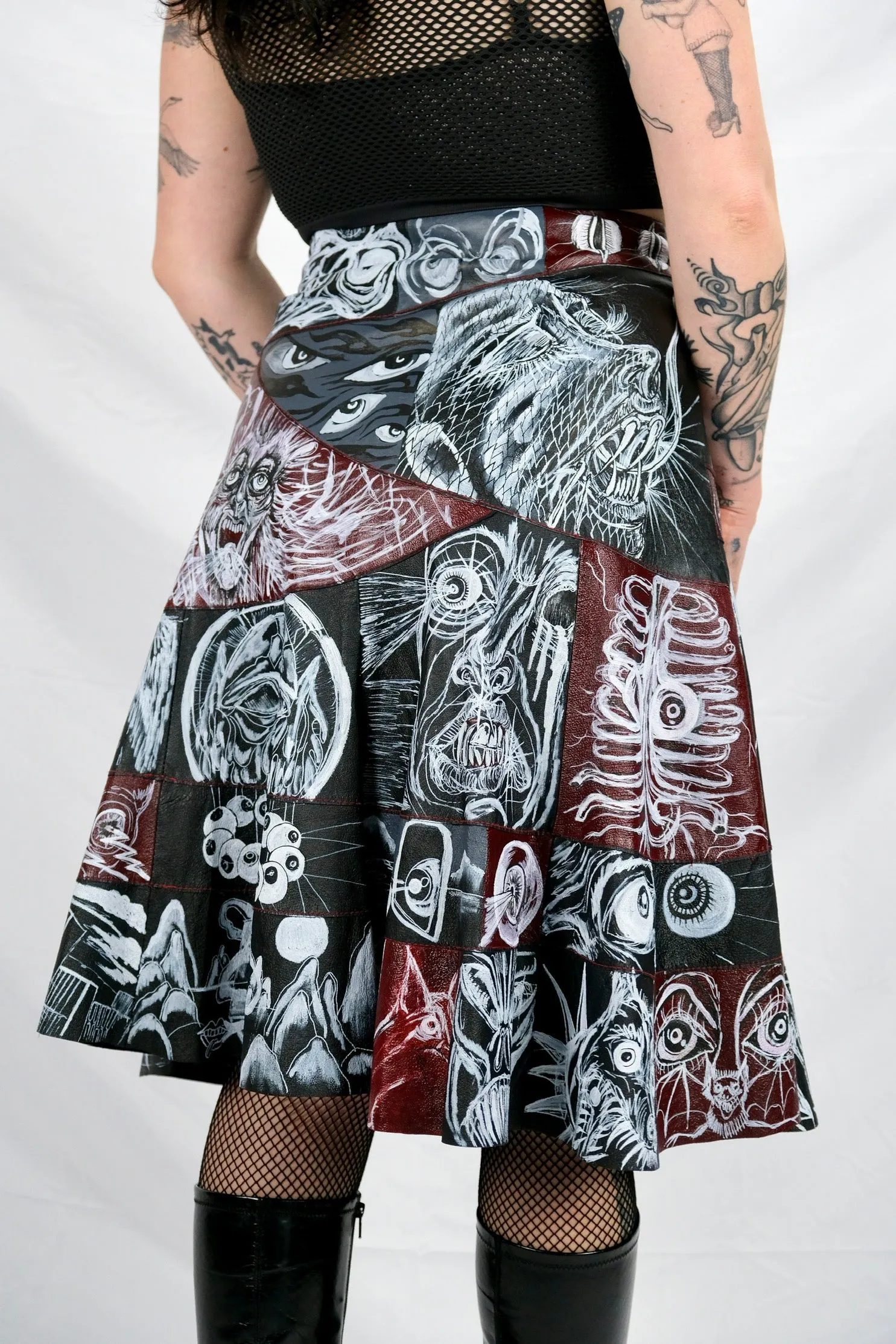 Horror Comic Patchwork Skirt