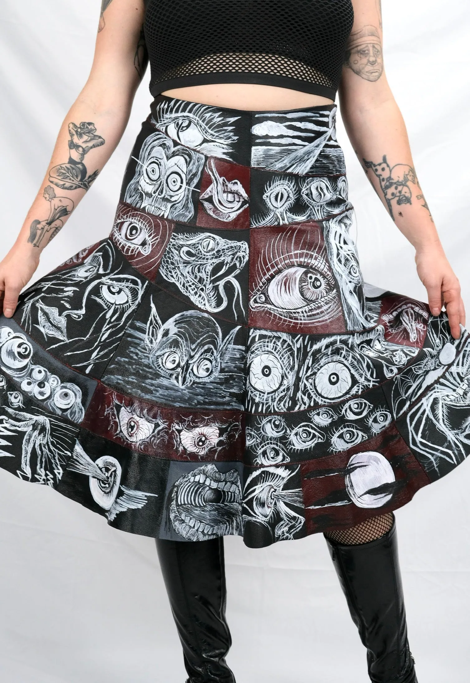 Horror Comic Patchwork Skirt