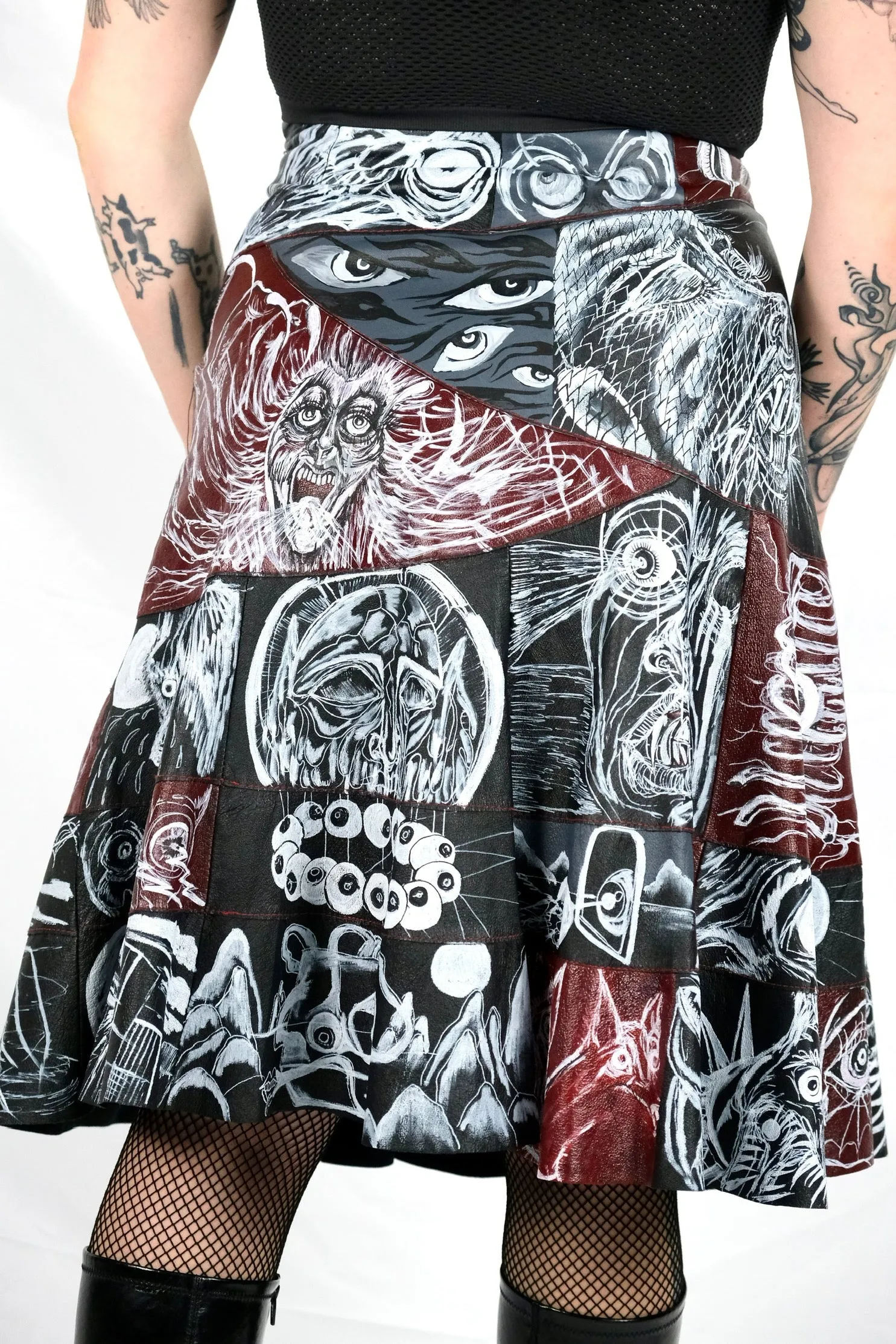 Horror Comic Patchwork Skirt