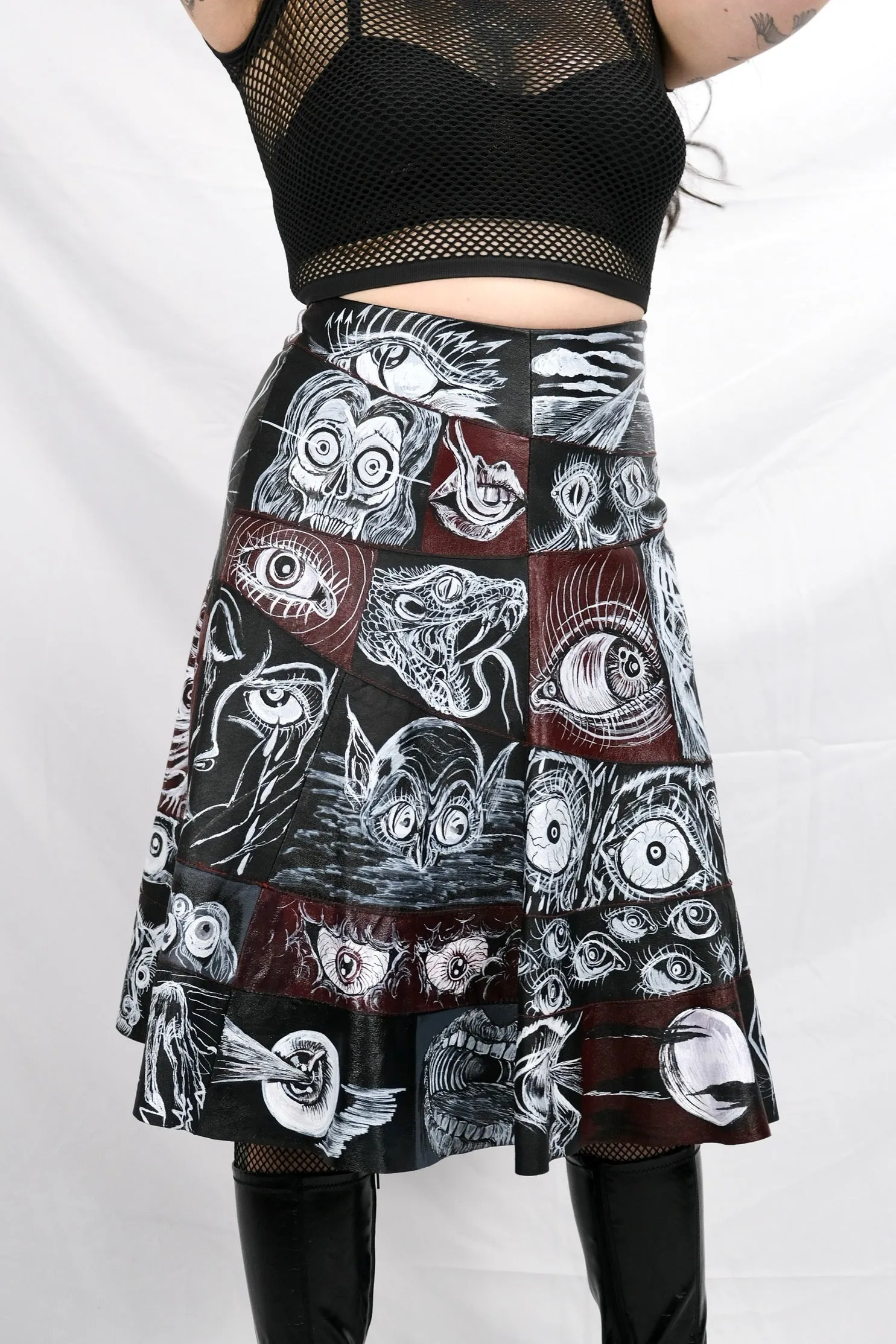 Horror Comic Patchwork Skirt