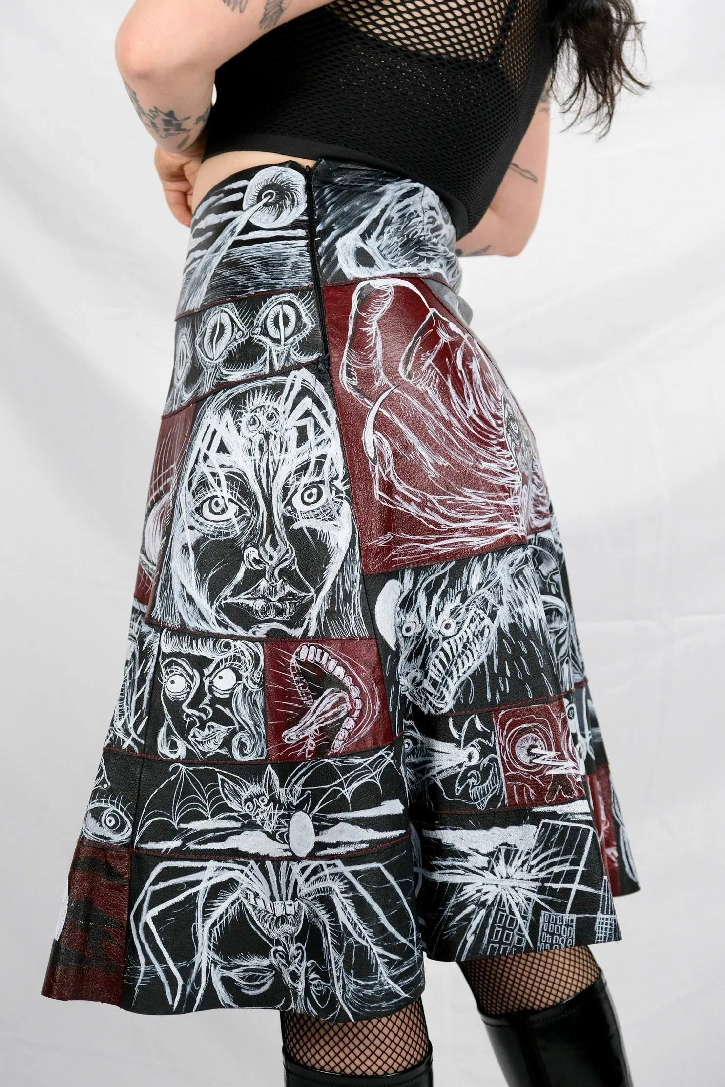 Horror Comic Patchwork Skirt