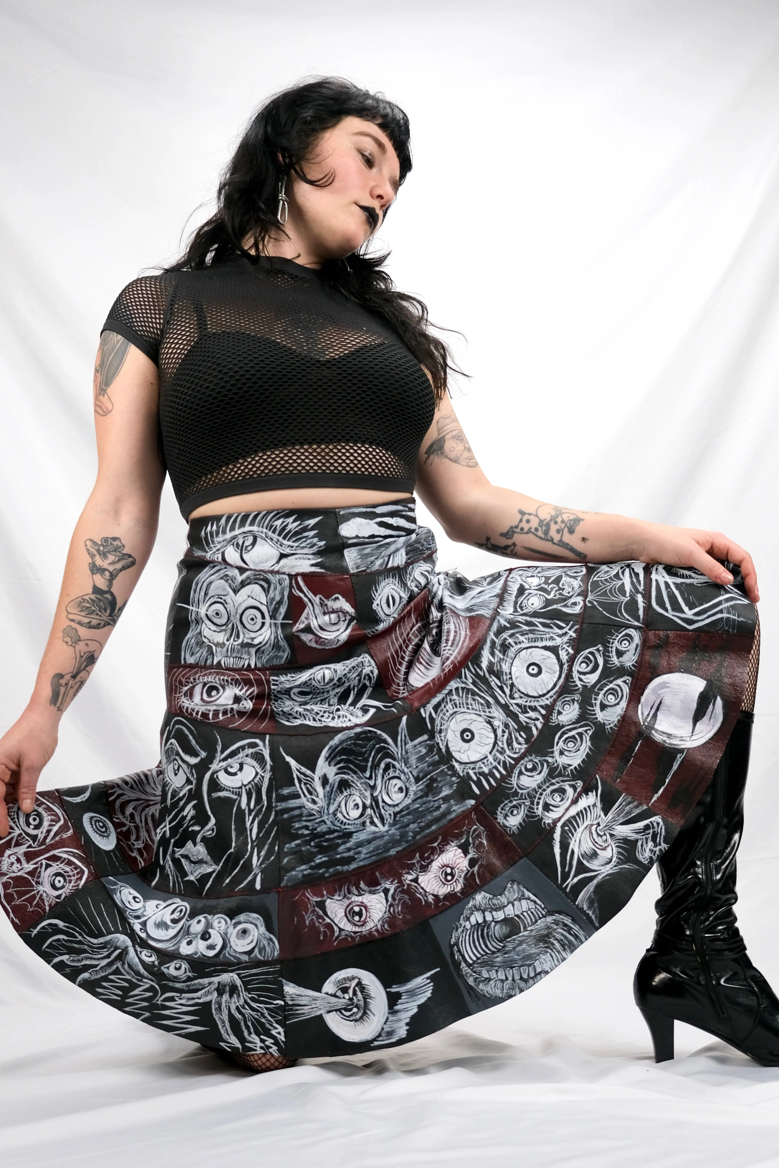 Horror Comic Patchwork Skirt