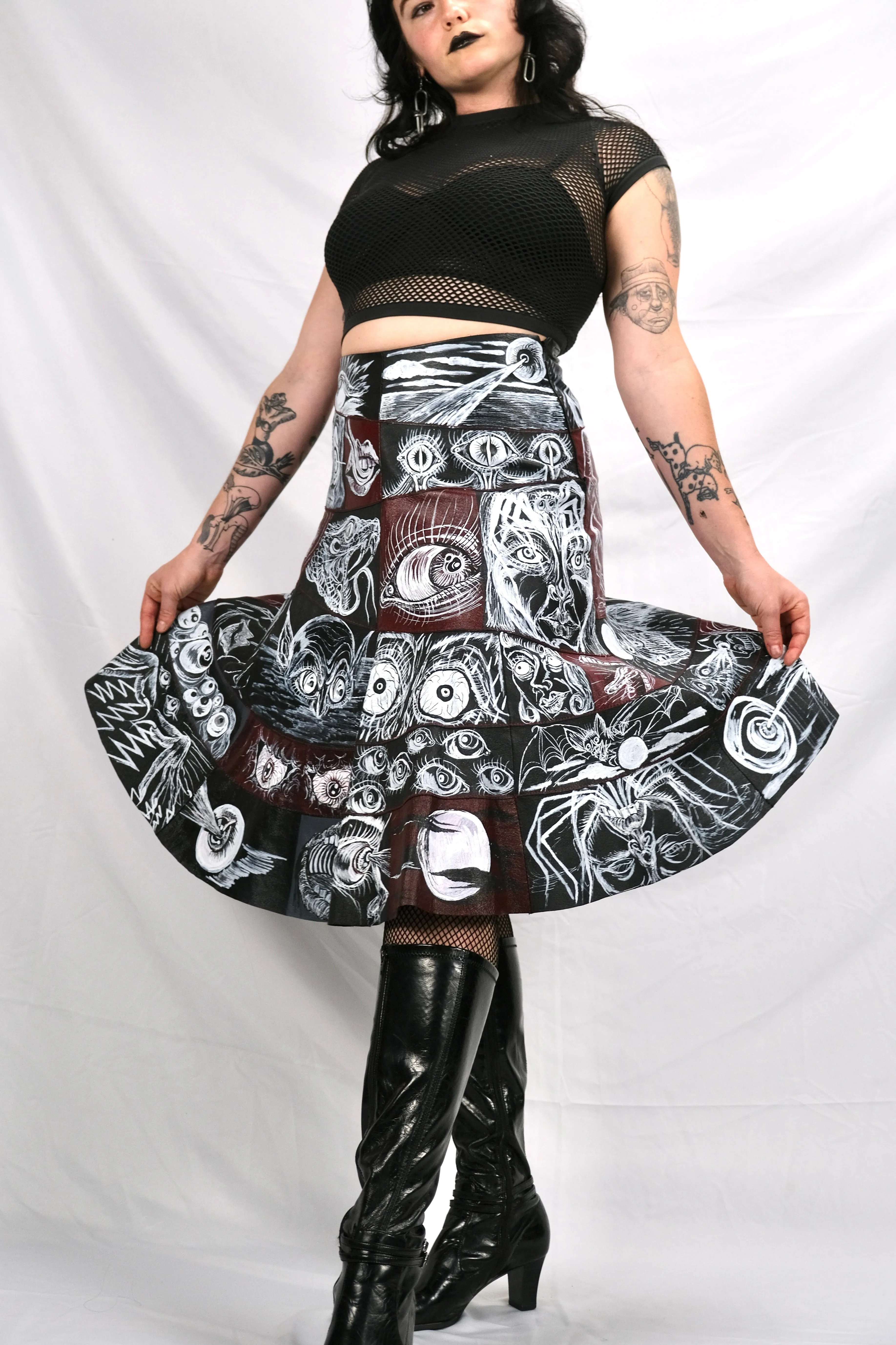 Horror Comic Patchwork Skirt