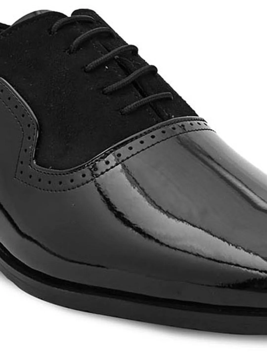 Hydes N Hues Men Black Solid Formal Derbys