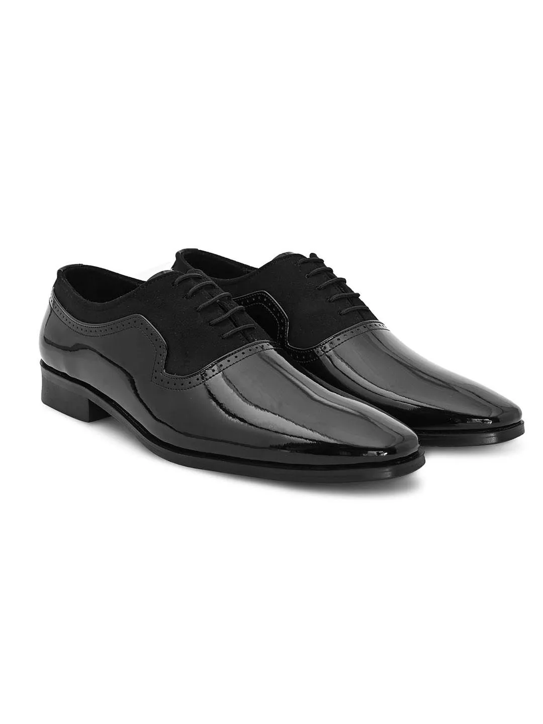 Hydes N Hues Men Black Solid Formal Derbys