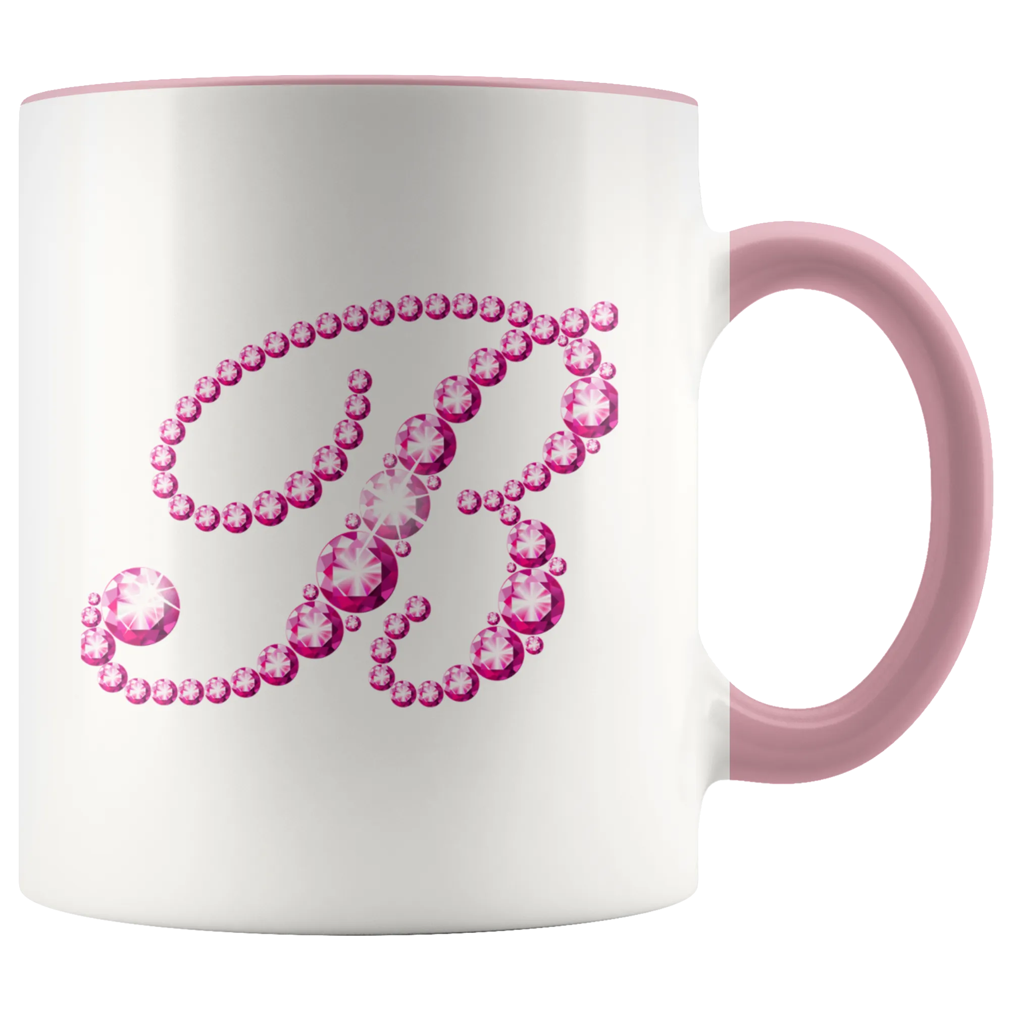Initial B - Monogram Coffee Mug - Custom Letter Mug - Bling Style Initial Letter Cup