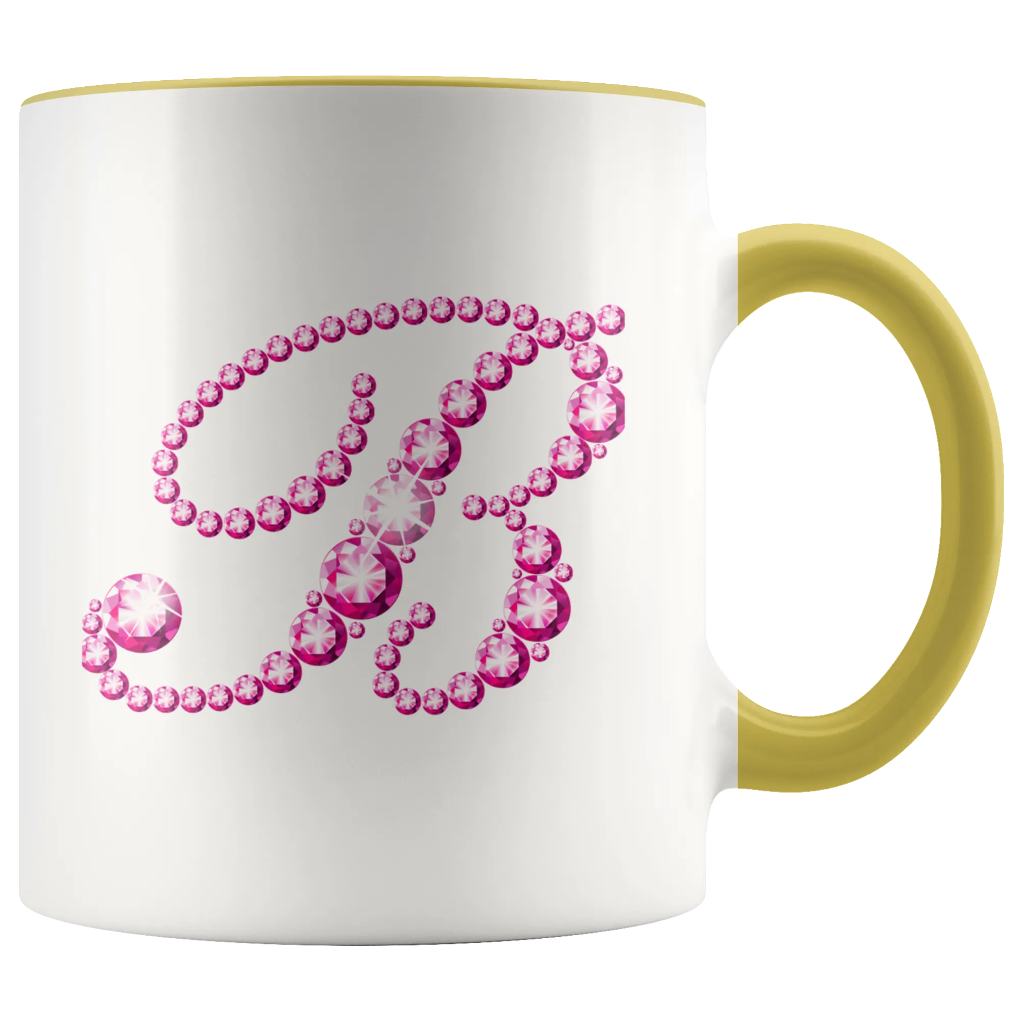 Initial B - Monogram Coffee Mug - Custom Letter Mug - Bling Style Initial Letter Cup