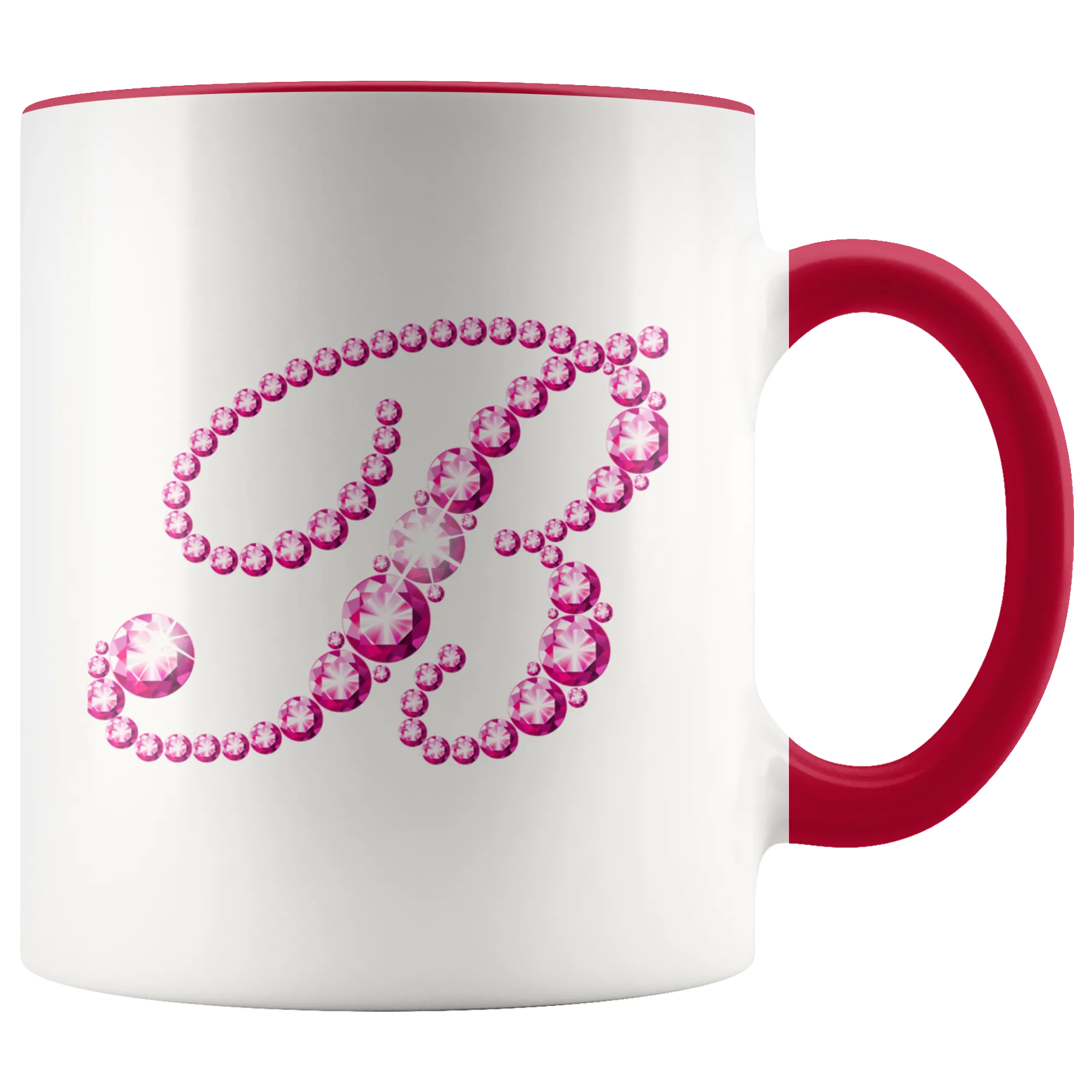 Initial B - Monogram Coffee Mug - Custom Letter Mug - Bling Style Initial Letter Cup
