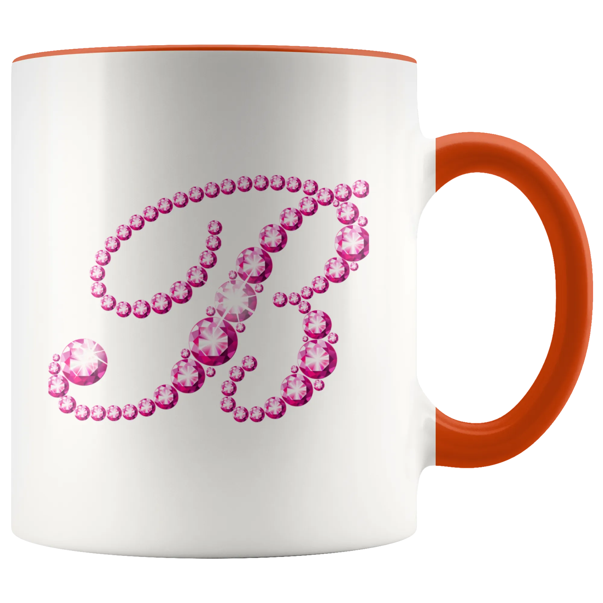 Initial B - Monogram Coffee Mug - Custom Letter Mug - Bling Style Initial Letter Cup