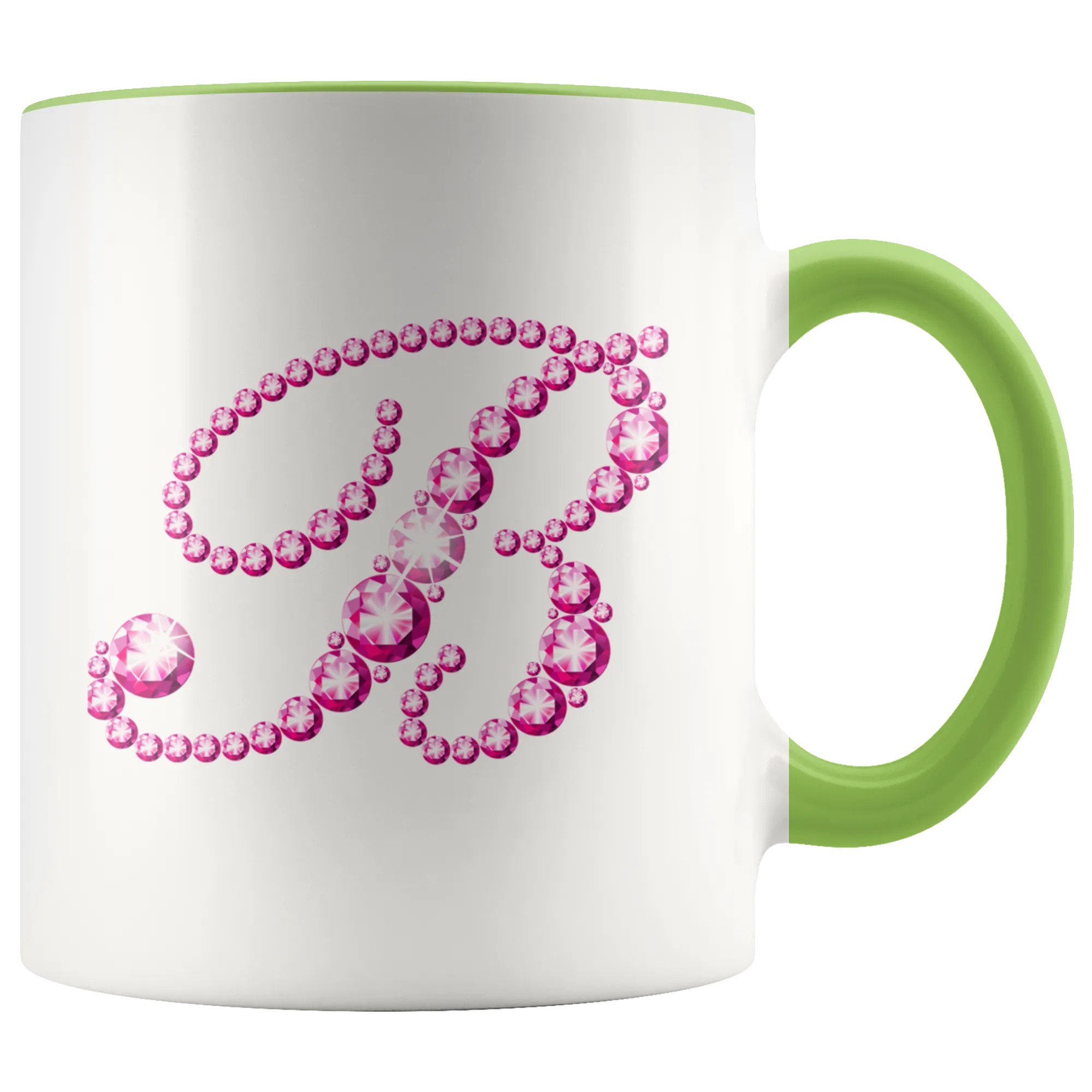 Initial B - Monogram Coffee Mug - Custom Letter Mug - Bling Style Initial Letter Cup