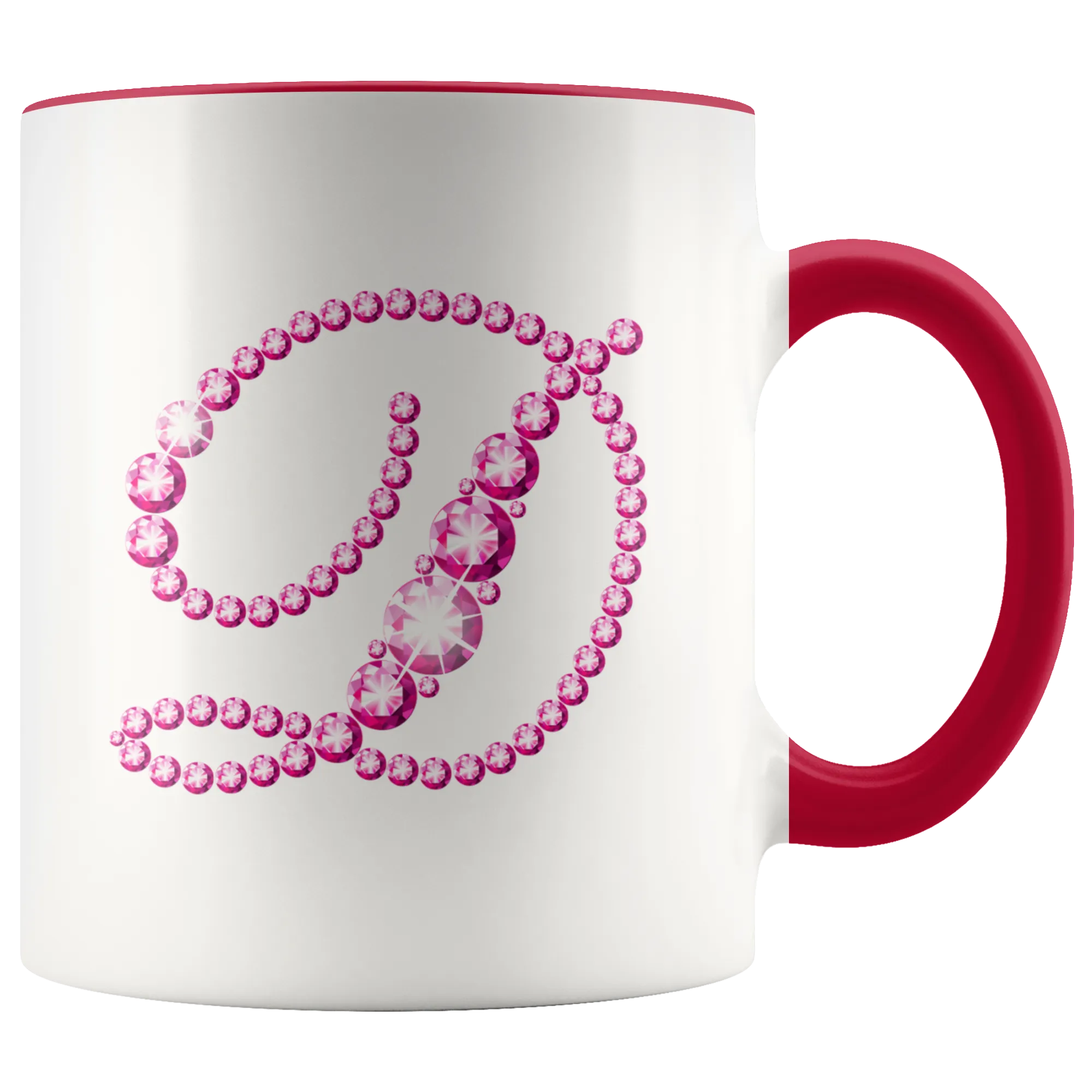 Initial D | Monogram Coffee Mug | Custom Letter Mug | Bling Style | Initial Letter Cup