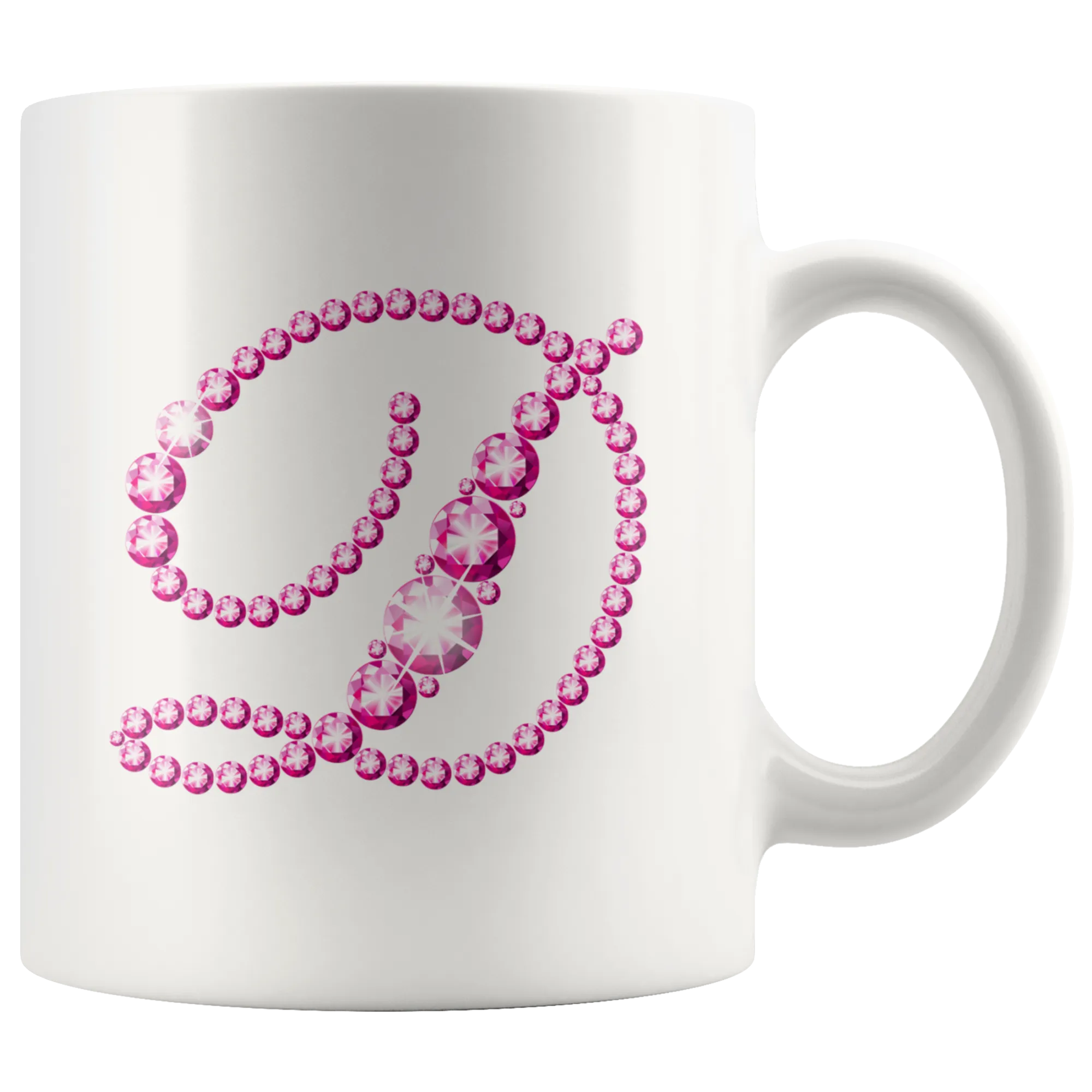 Initial D | Monogram Coffee Mug | Custom Letter Mug | Bling Style | Initial Letter Cup