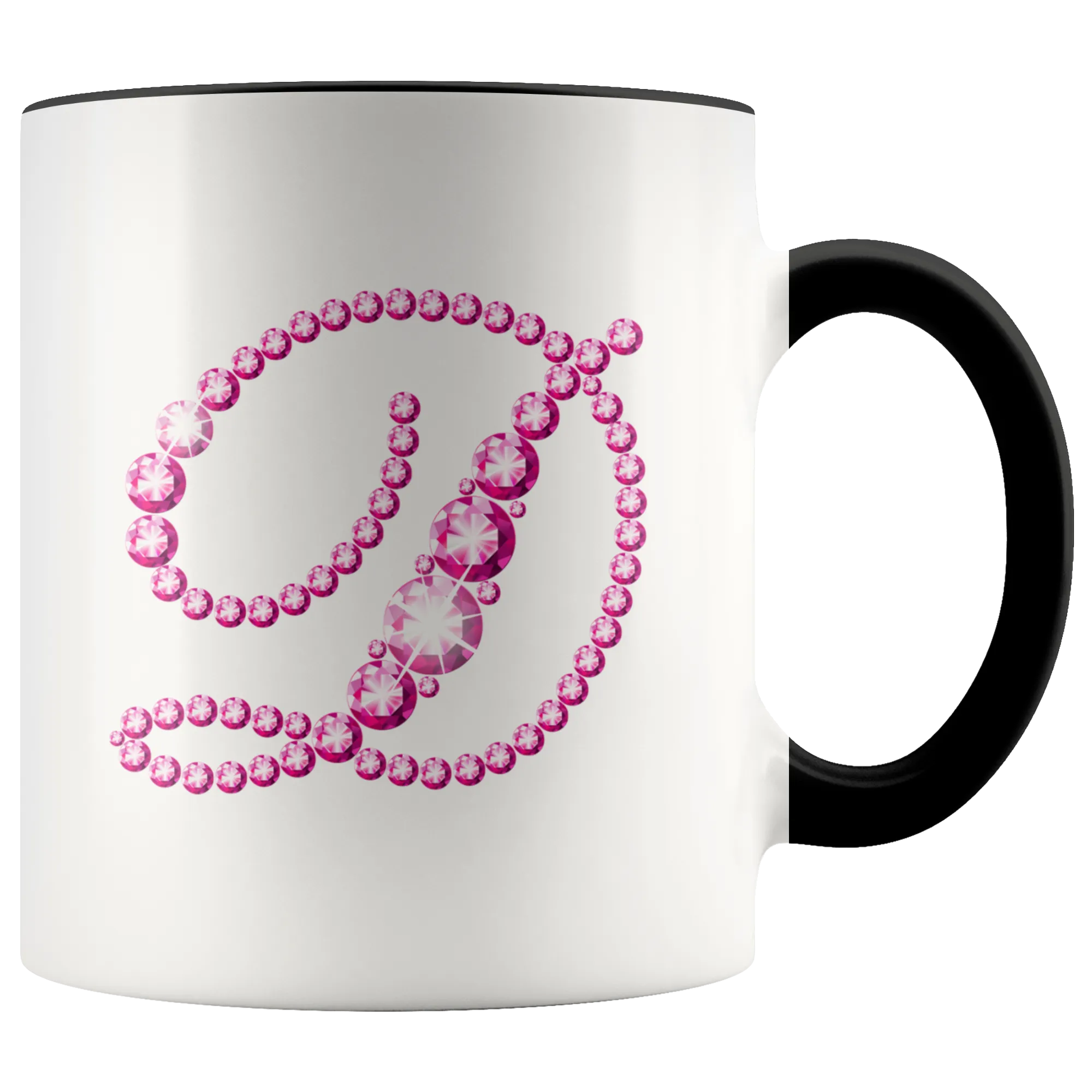 Initial D | Monogram Coffee Mug | Custom Letter Mug | Bling Style | Initial Letter Cup