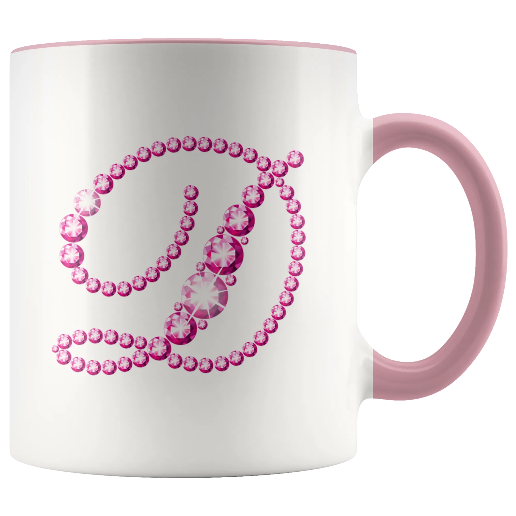 Initial D | Monogram Coffee Mug | Custom Letter Mug | Bling Style | Initial Letter Cup