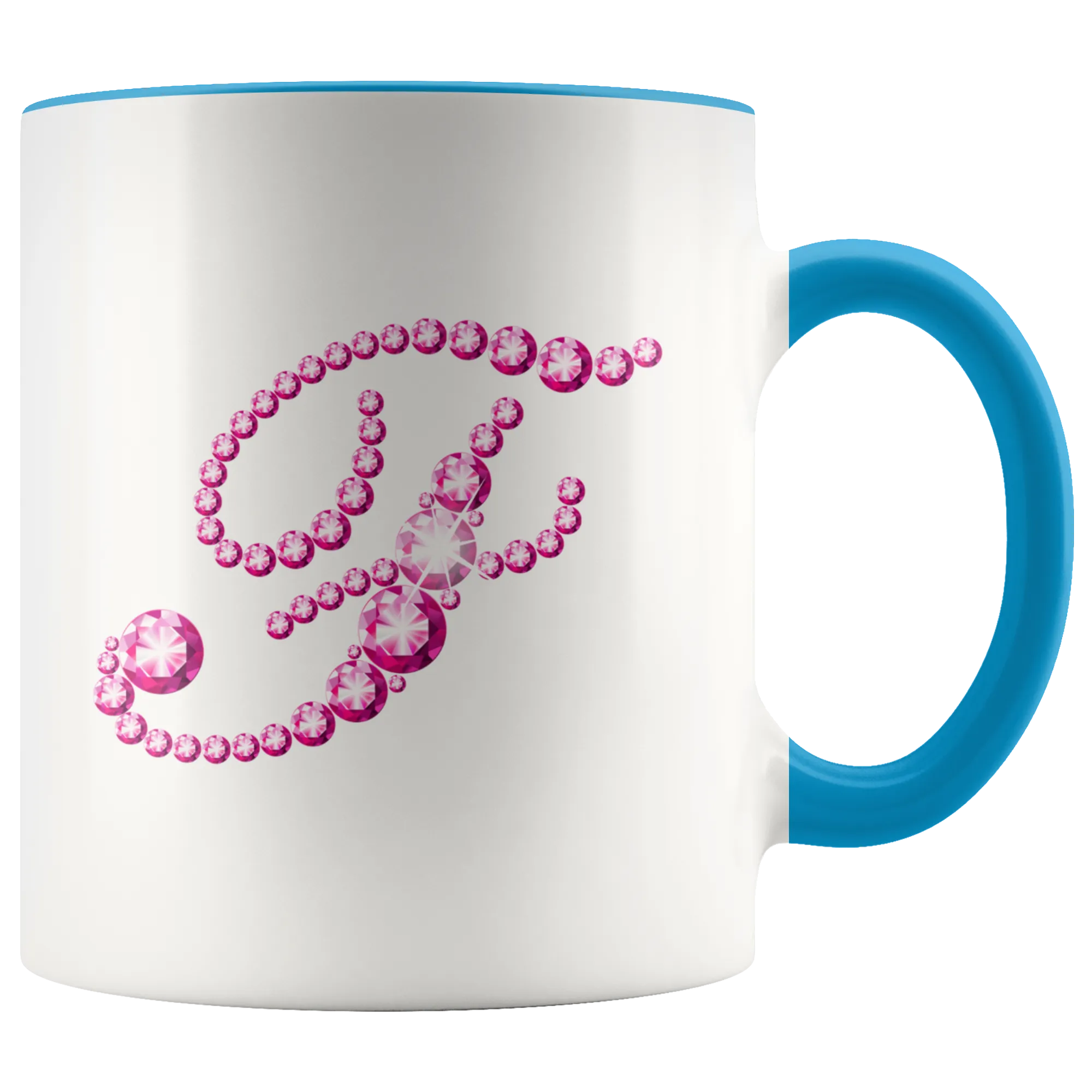 Initial F | Monogram Coffee Mug | Custom Letter Mug | Bling Style | Initial Letter Cup