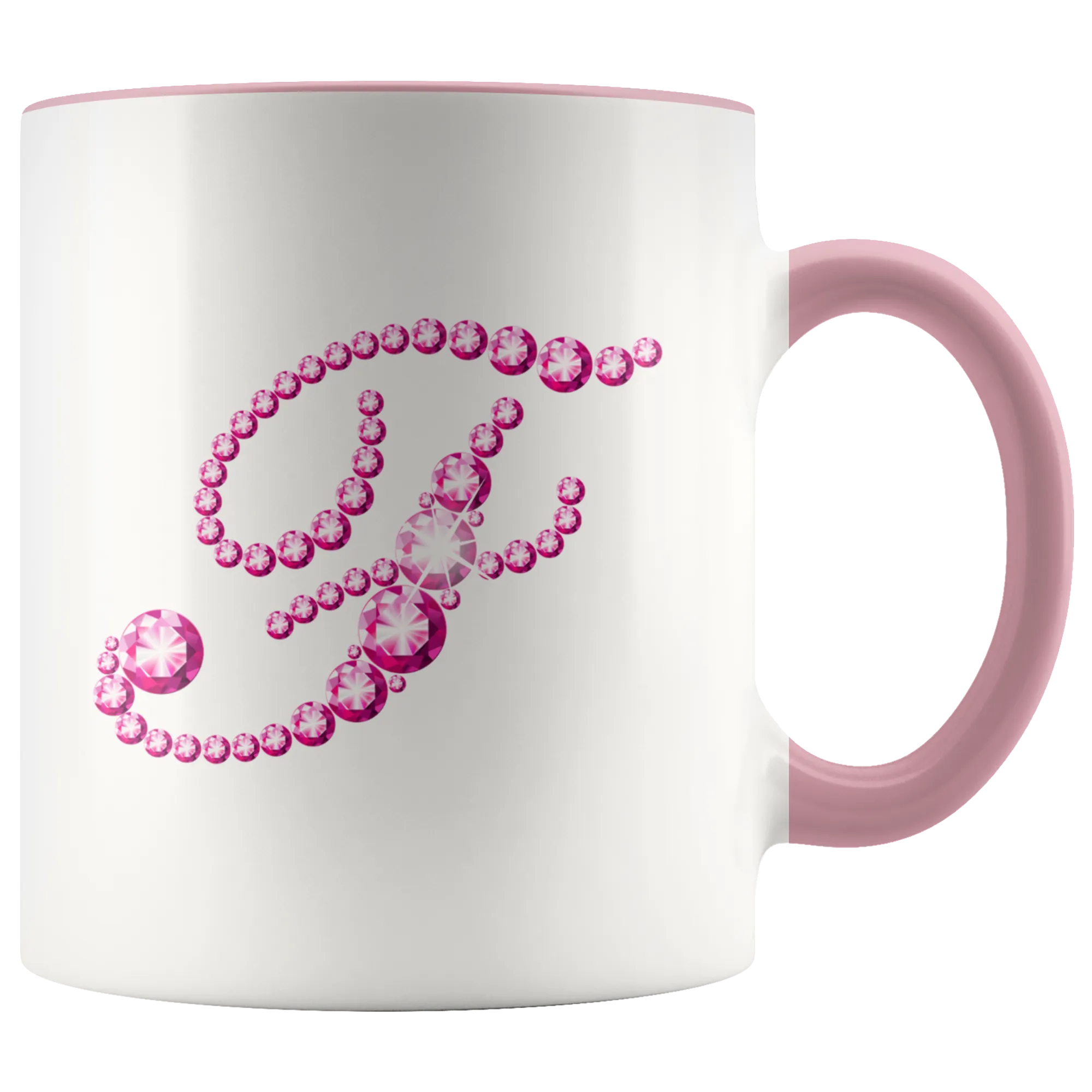 Initial F | Monogram Coffee Mug | Custom Letter Mug | Bling Style | Initial Letter Cup