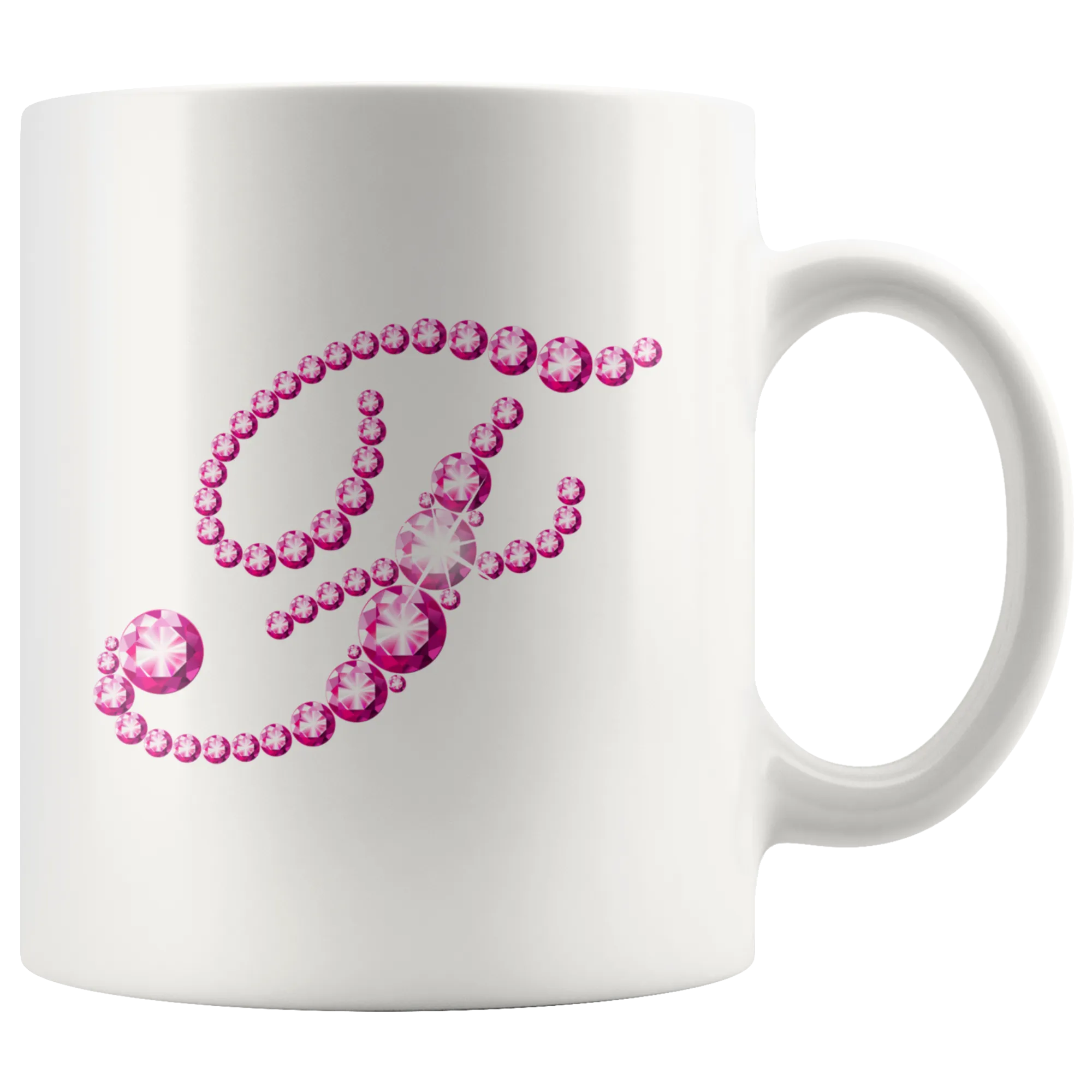 Initial F | Monogram Coffee Mug | Custom Letter Mug | Bling Style | Initial Letter Cup