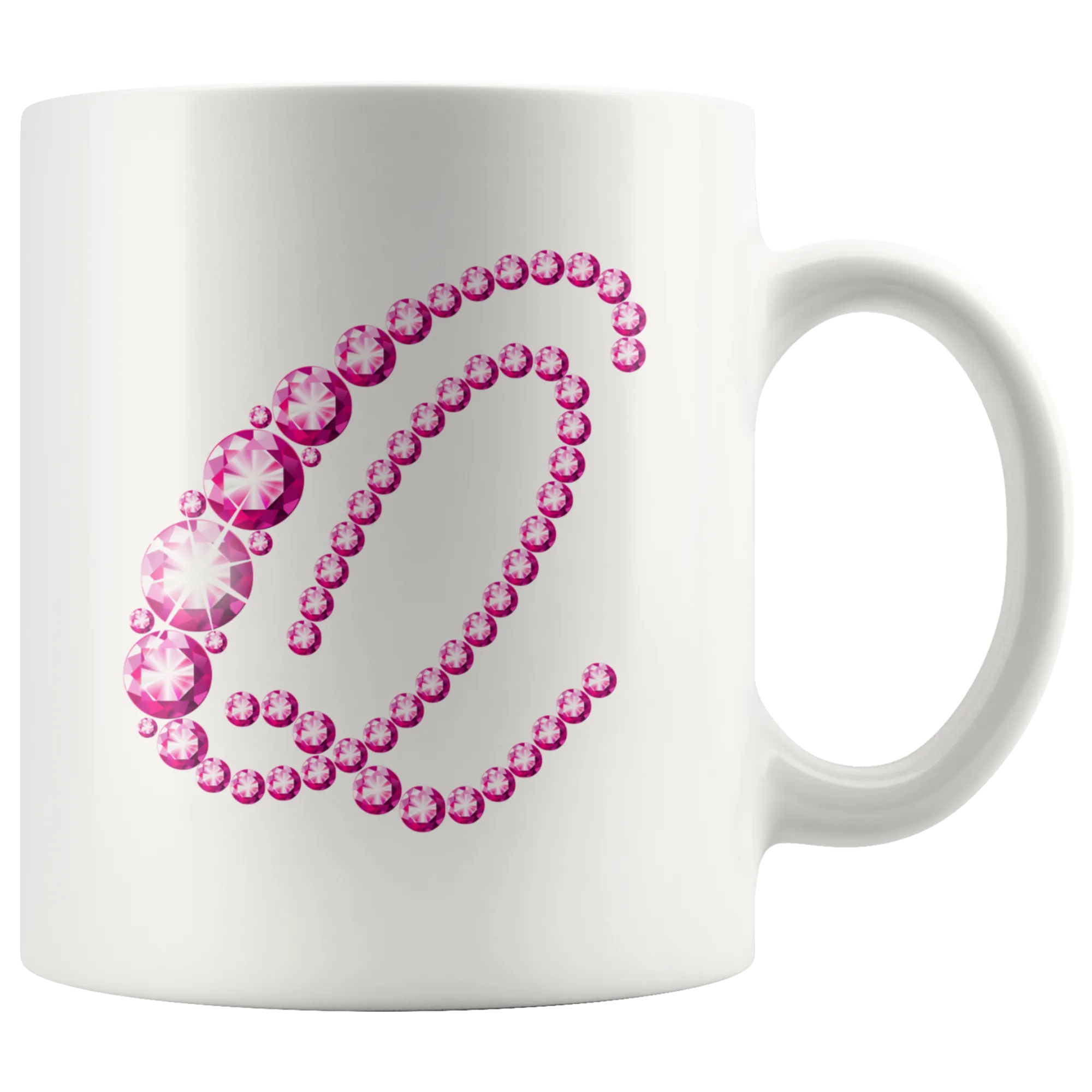 Initial Q | Monogram Coffee Mug | Custom Letter Mug | Bling Style | Initial Letter Cup