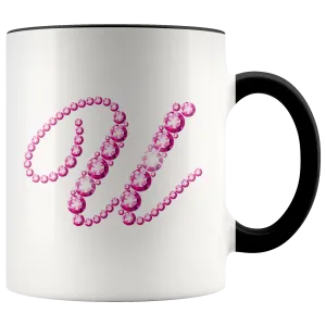 Initial U | Monogram Coffee Mug | Custom Letter Mug | Bling Style | Initial Letter Cup