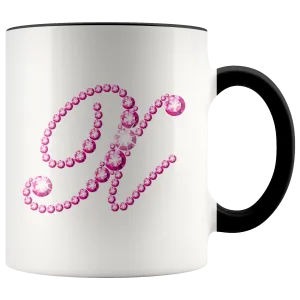 Initial X | Monogram Coffee Mug | Custom Letter Mug | Bling Style | Initial Letter Cup