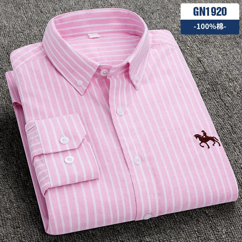 INSTOCK- long-sleeved Oxford shirt.