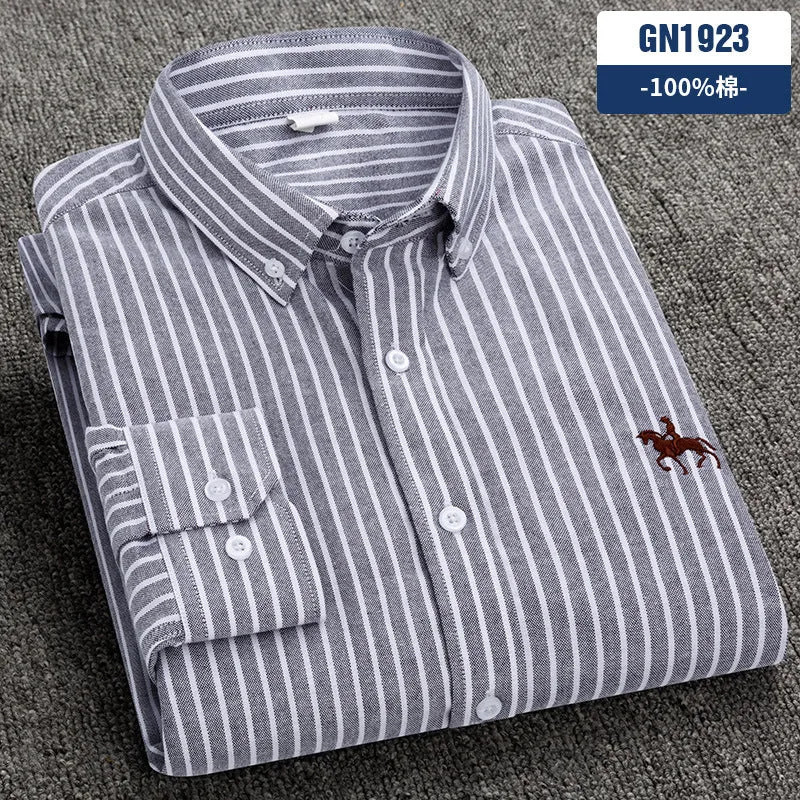 INSTOCK- long-sleeved Oxford shirt.
