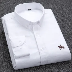 INSTOCK- long-sleeved Oxford shirt.